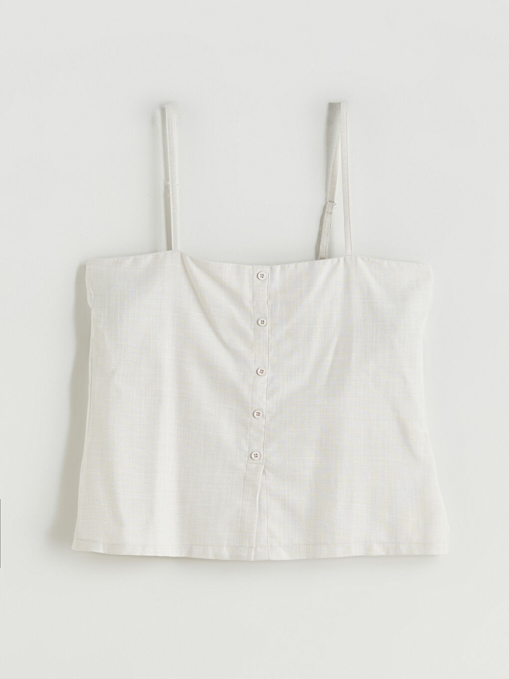 Bej Kare Yaka Poplin Kadın Pijama Takımı-6