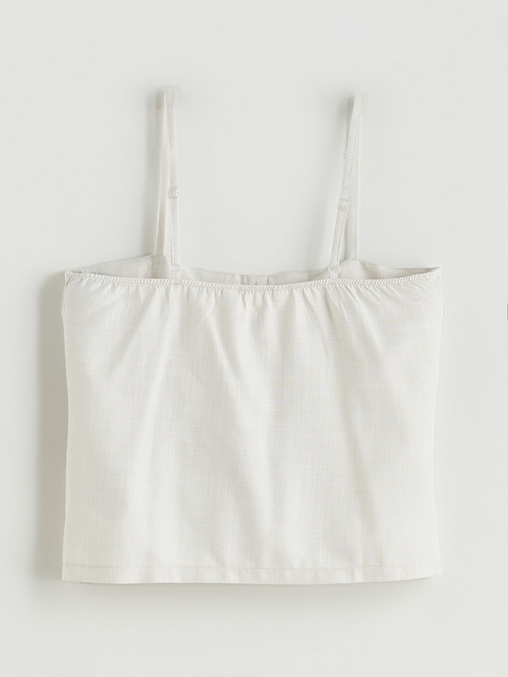 Bej Kare Yaka Poplin Kadın Pijama Takımı-7