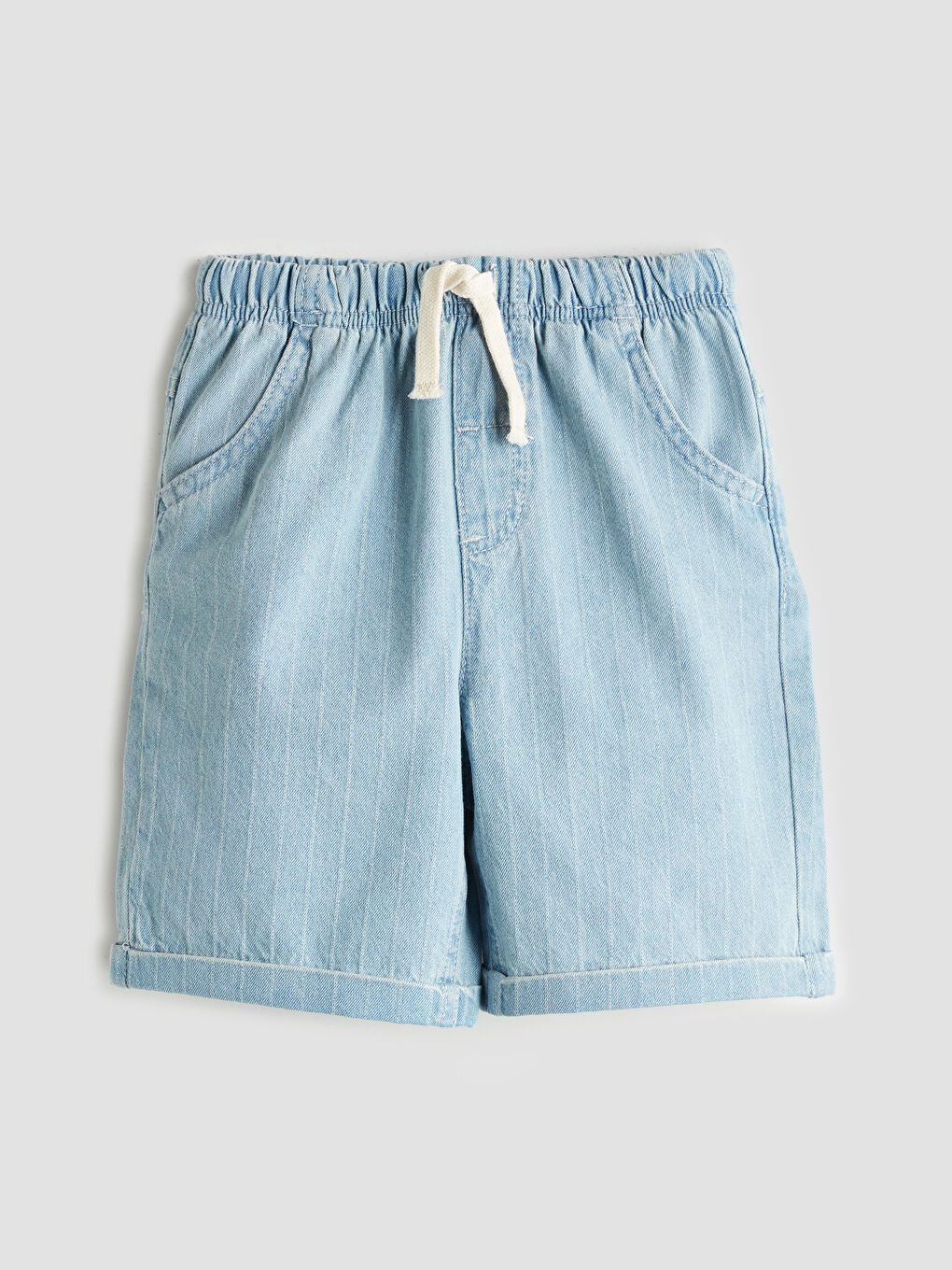 İndigo Rahat Kalıp Beli Lastikli Erkek Çocuk Jean Şort