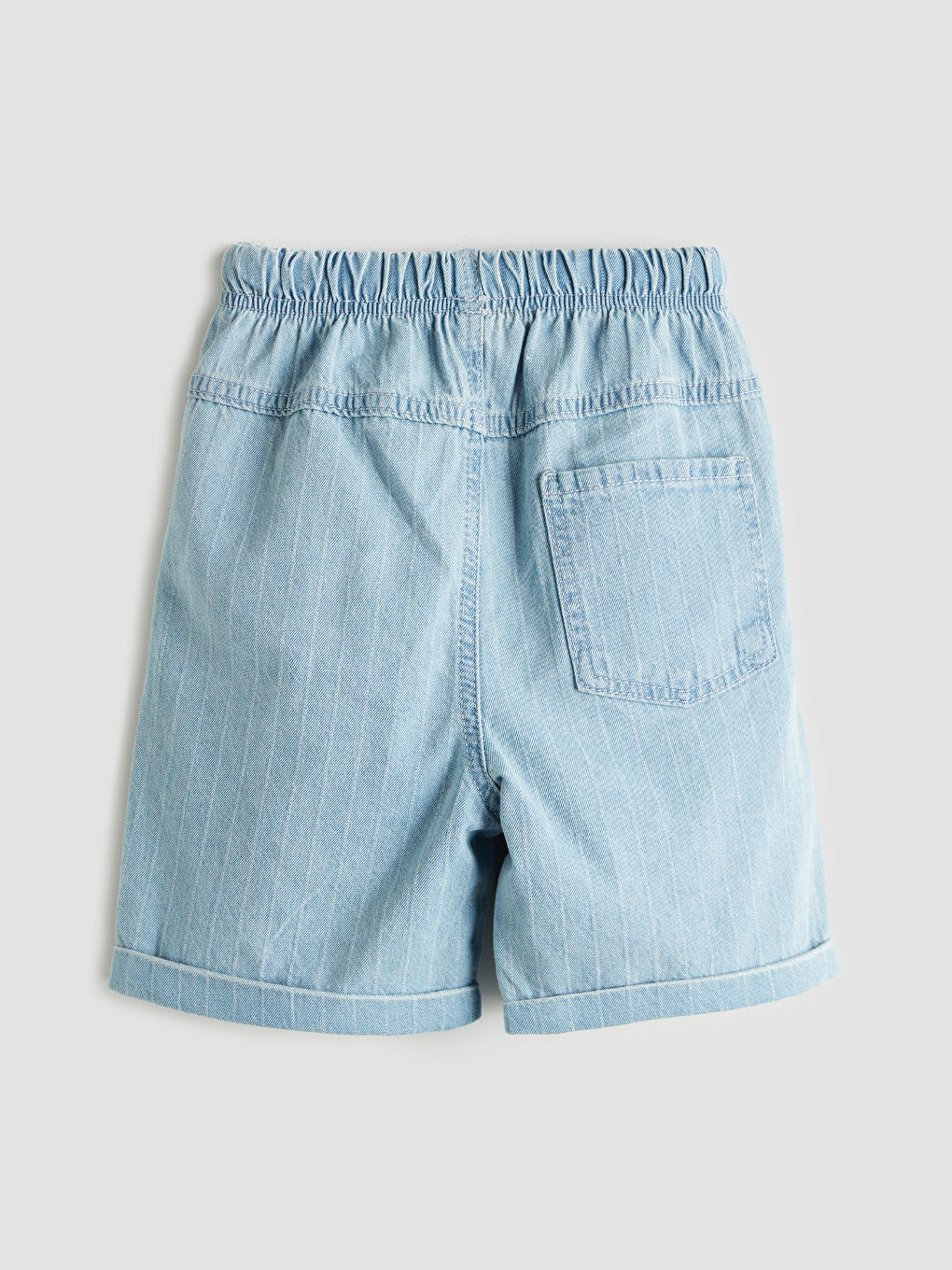 İndigo Rahat Kalıp Beli Lastikli Erkek Çocuk Jean Şort-1