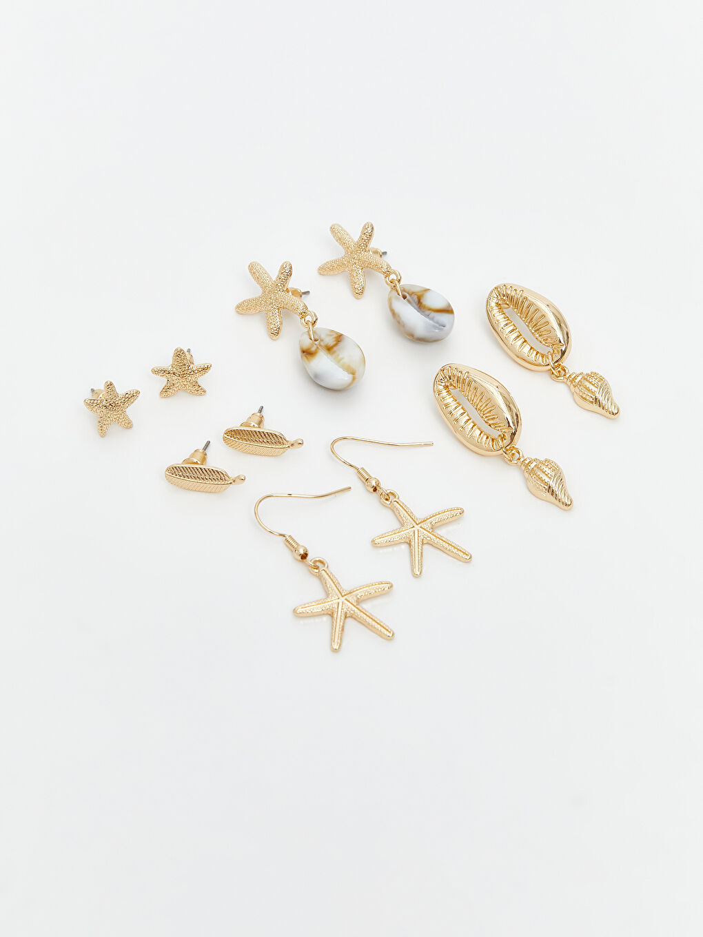 Sarı Kadın Küpe Seti 5'li