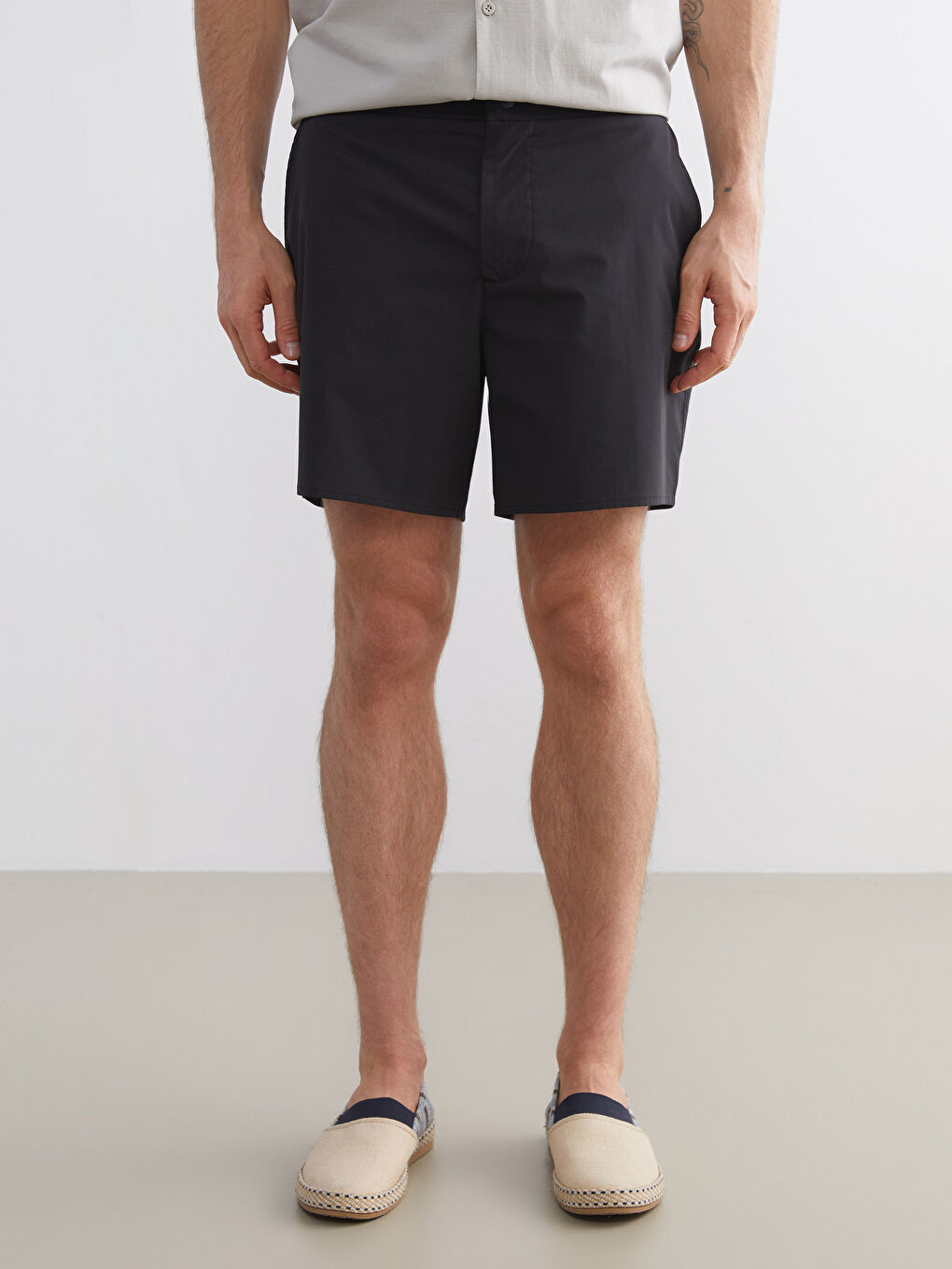 Siyah Kısa Boy Erkek Deniz Şortu-1