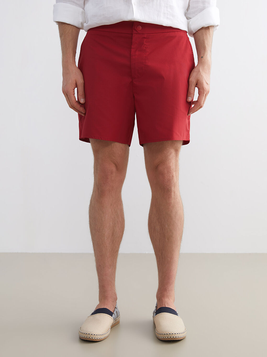 Kırmızı Kısa Boy Erkek Deniz Şortu-1