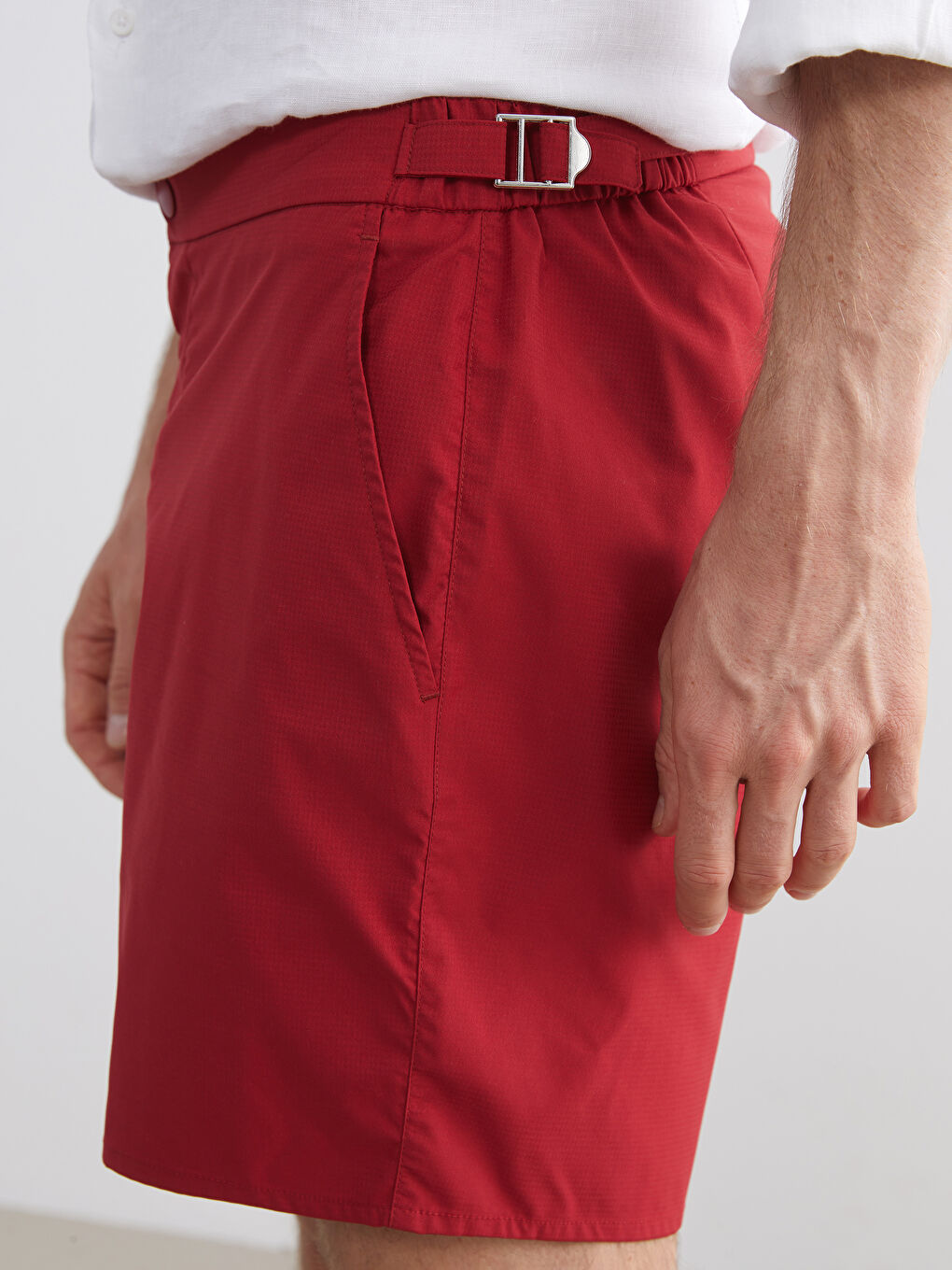 Kırmızı Kısa Boy Erkek Deniz Şortu-2