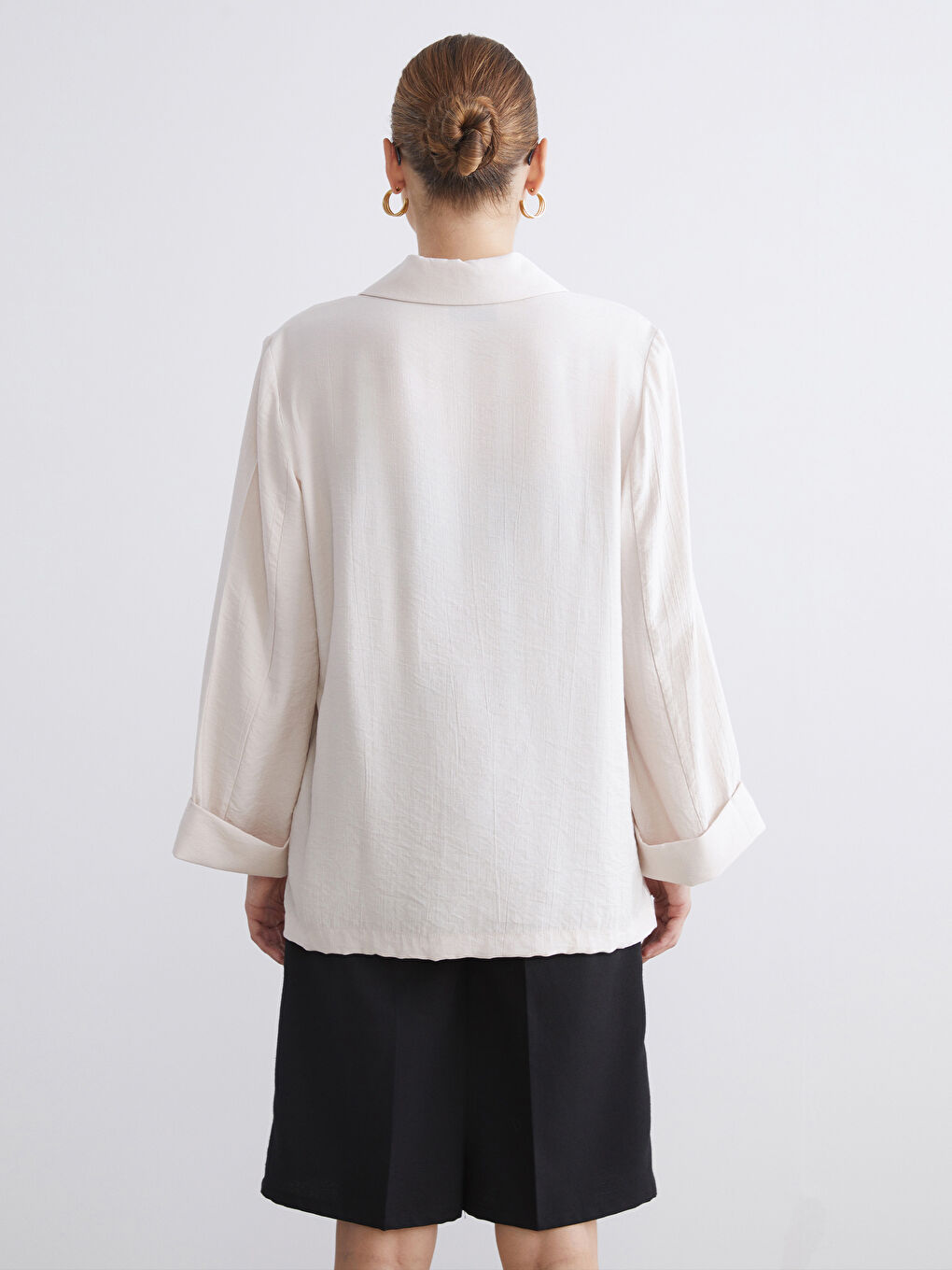 Bej Dokulu Kadın Ceket-3