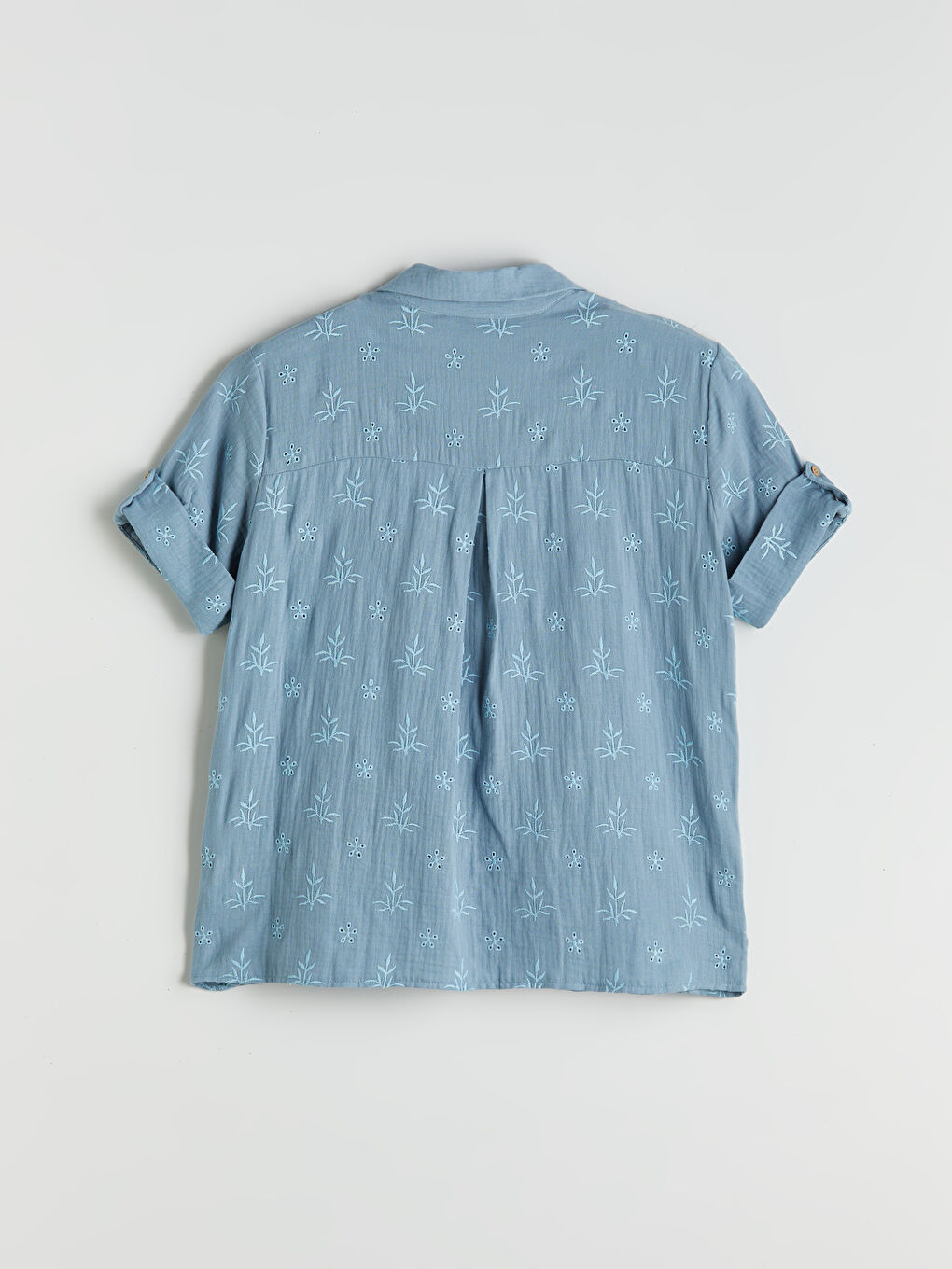 Вышитая муслиновая женская рубашка-5