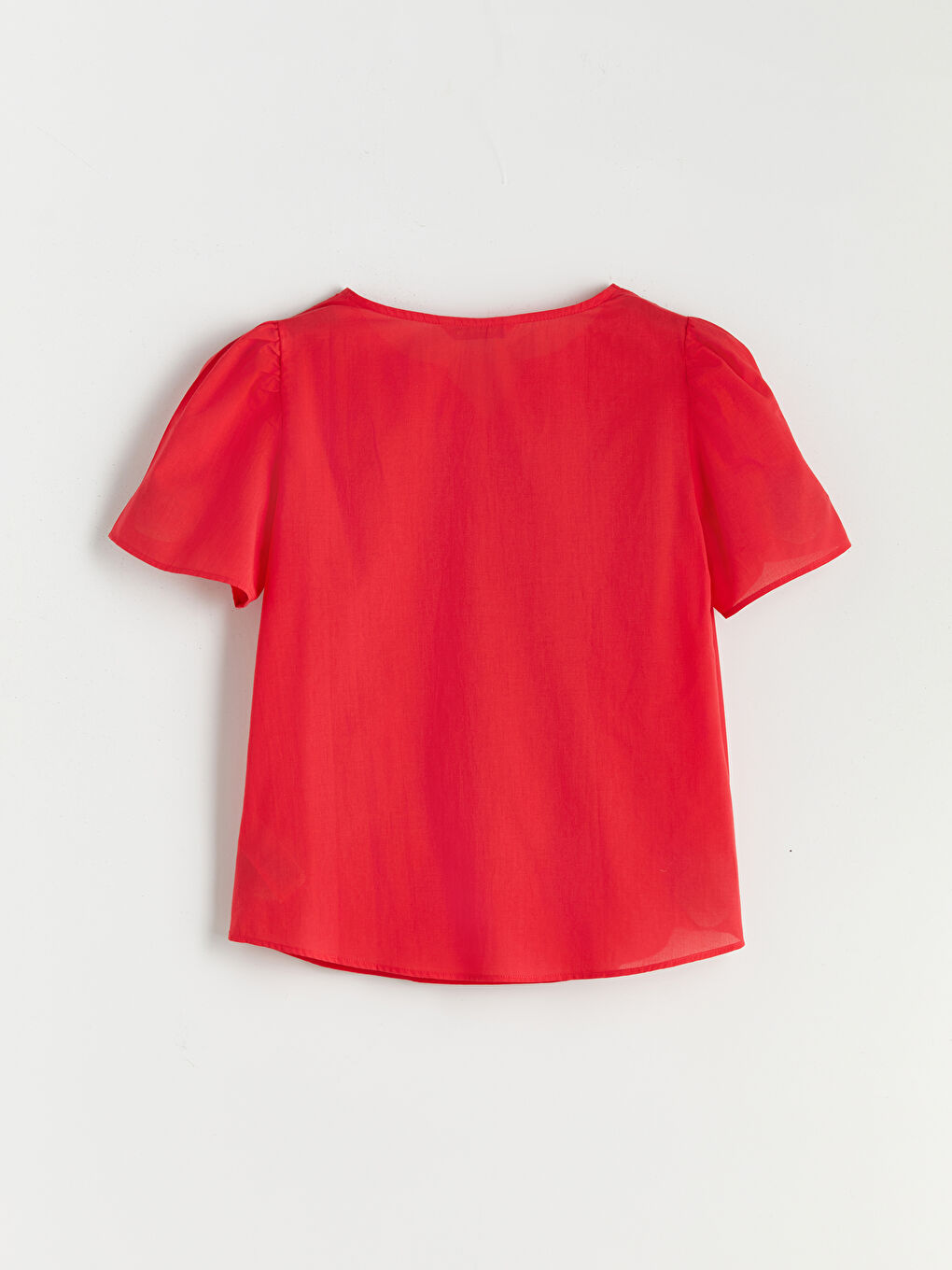 Kırmızı Kaçık Yaka Ajurlu Bluz-5