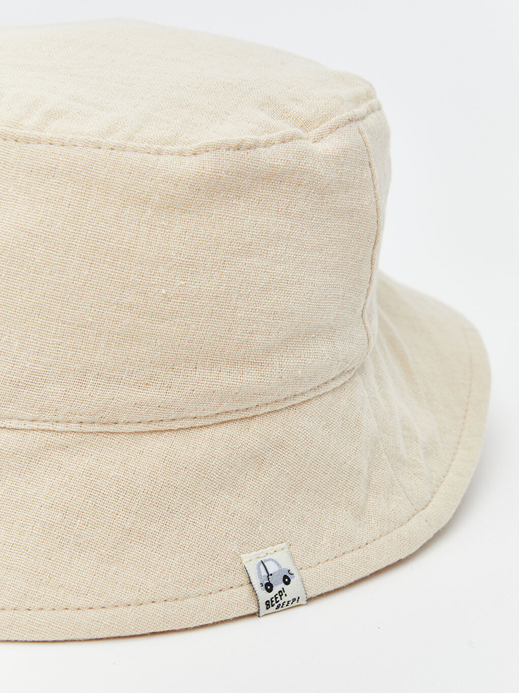 Bej Erkek Bebek Bucket Şapka-3