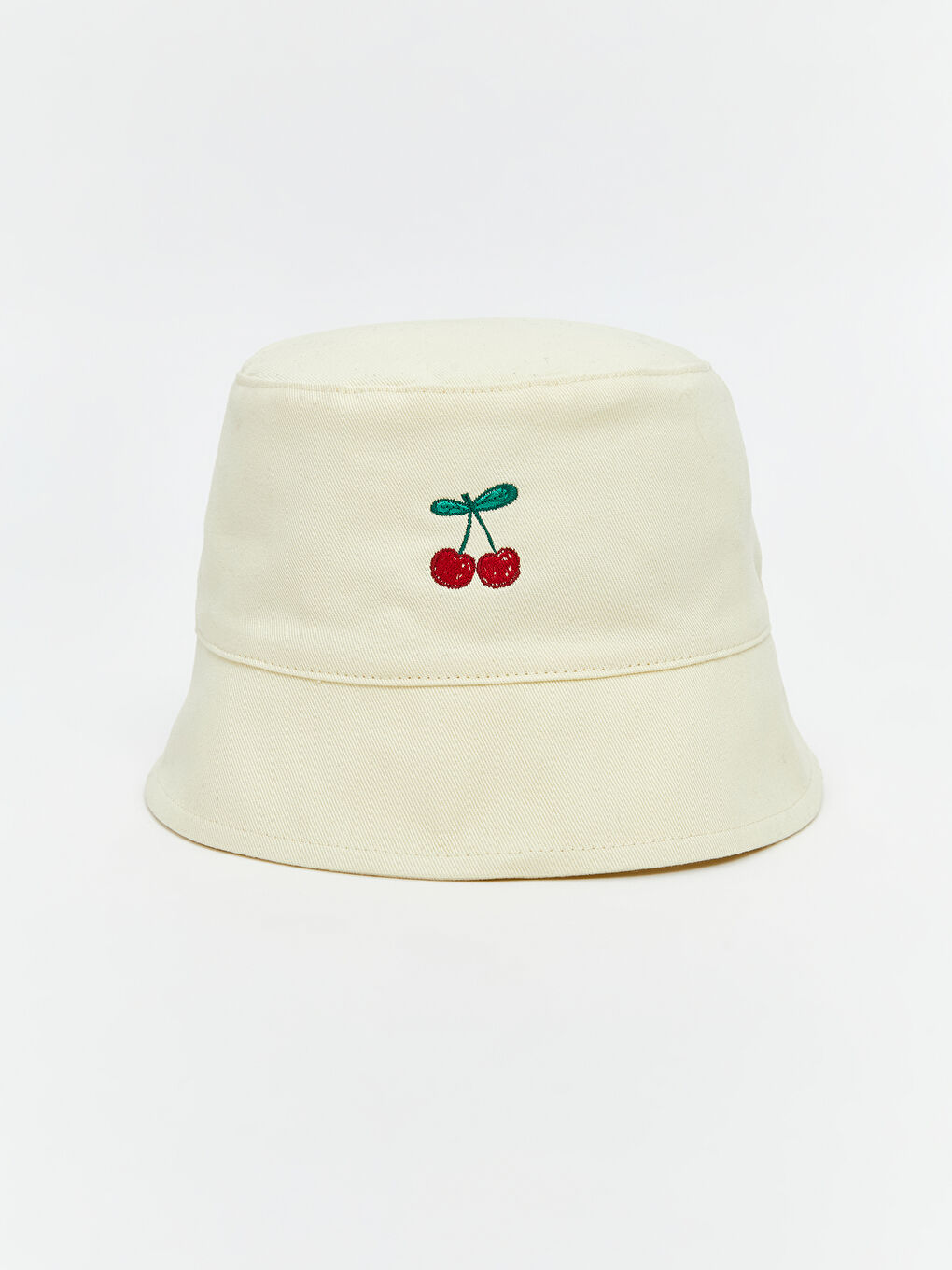Sarı Kiraz Nakışlı Kız Bebek Bucket Şapka