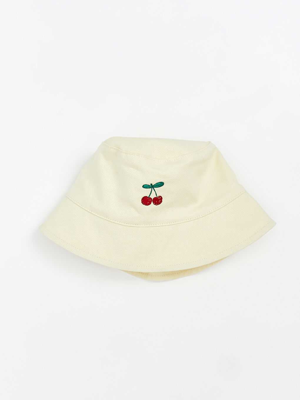 Sarı Kiraz Nakışlı Kız Bebek Bucket Şapka-2