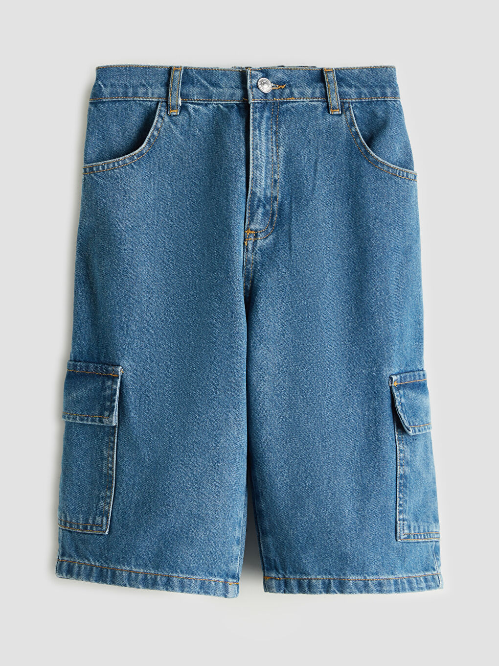 LCW Kids Elasticated Waist Boys' Cargo Denim Shorts -S5S291Z4-309