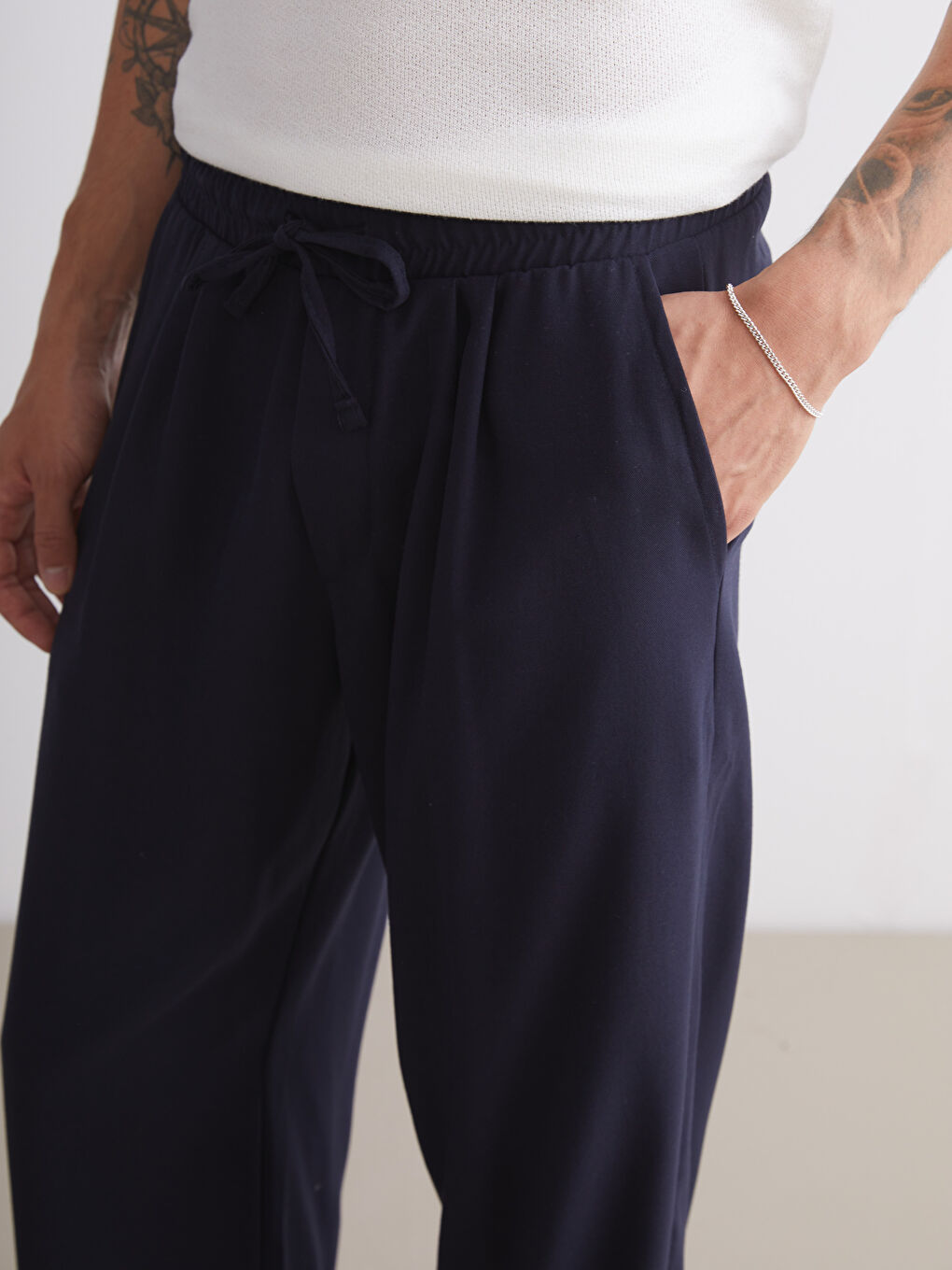 Lacivert Rahat Kalıp Erkek Pantolon-2