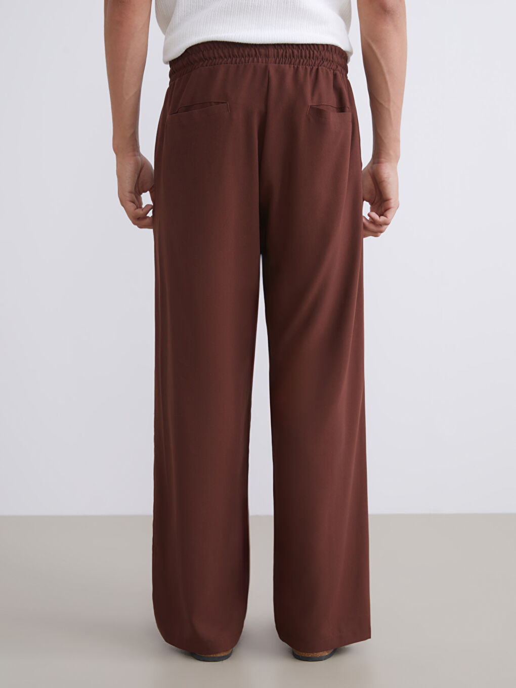 Kahverengi Rahat Kalıp Erkek Pantolon-3