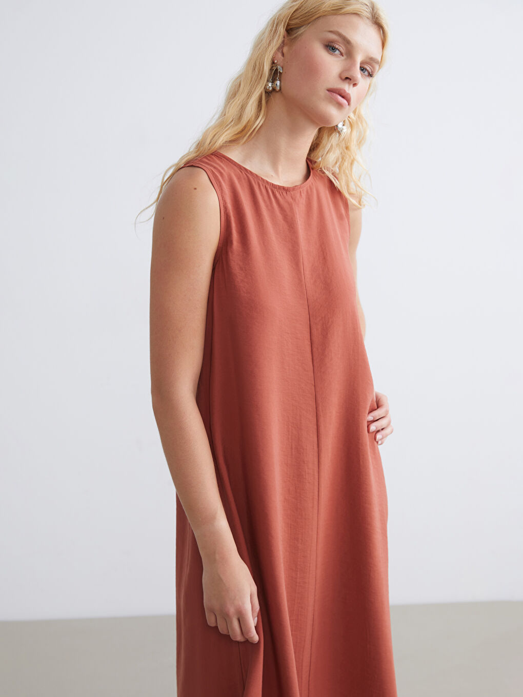 XSIDE Crew Neck Modal Blend Dress -S5S339Z8-F8C