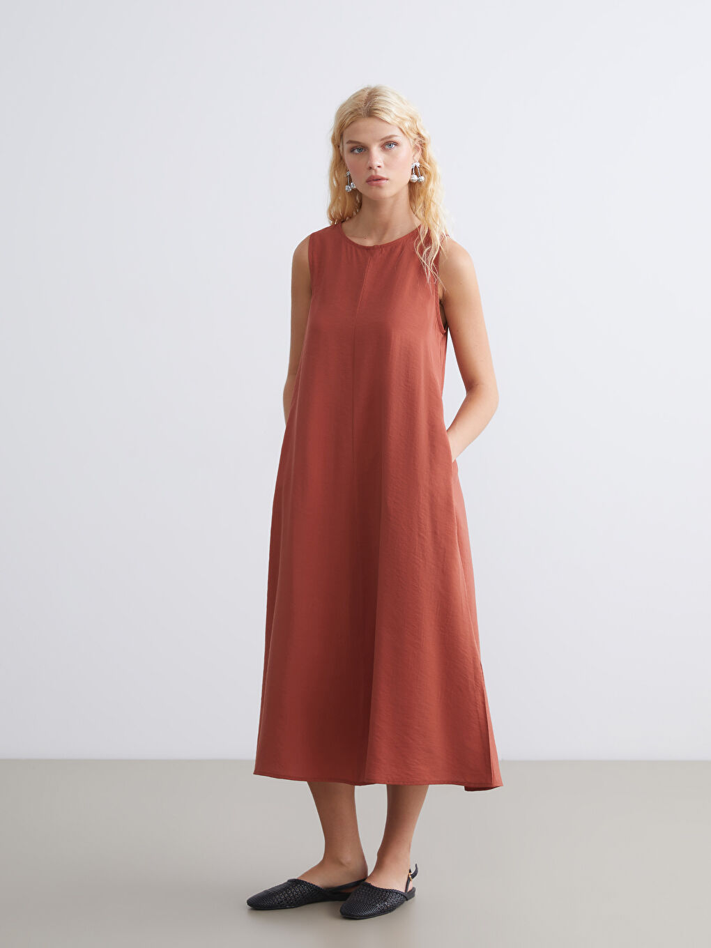 XSIDE Crew Neck Modal Blend Dress -S5S339Z8-F8C