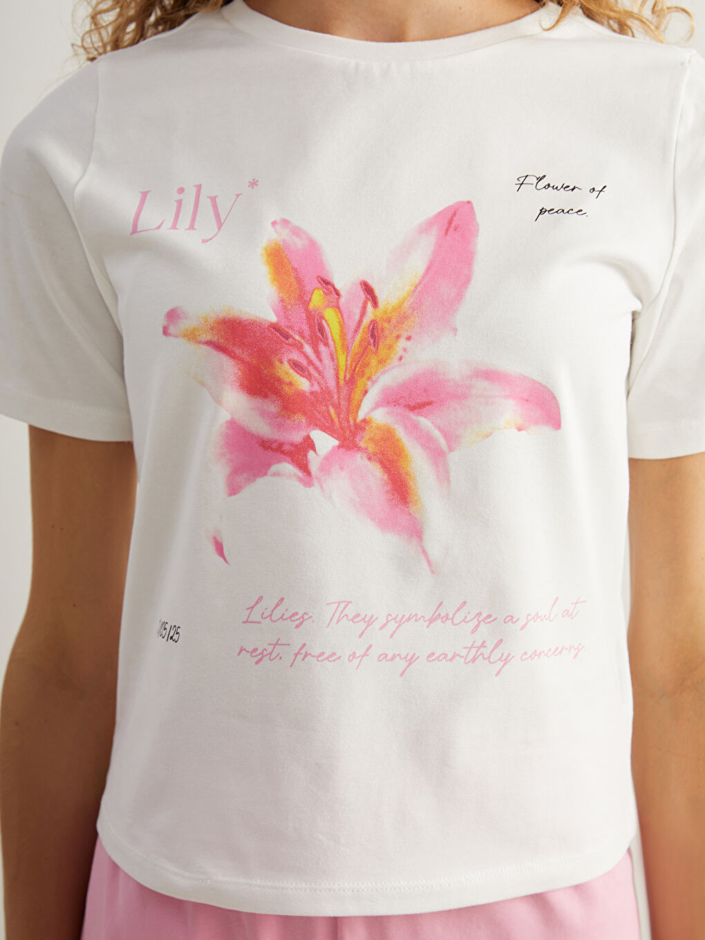 Pembe Bisiklet Yaka Baskılı Kadın Şortlu Pijama Takımı-2