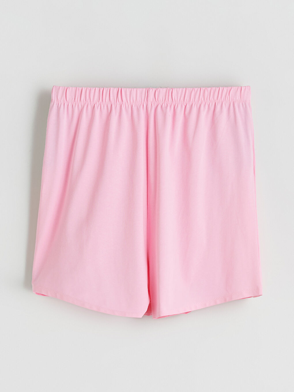 Pembe Bisiklet Yaka Baskılı Kadın Şortlu Pijama Takımı-7