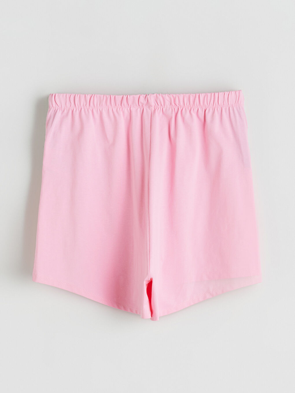 Pembe Bisiklet Yaka Baskılı Kadın Şortlu Pijama Takımı-8