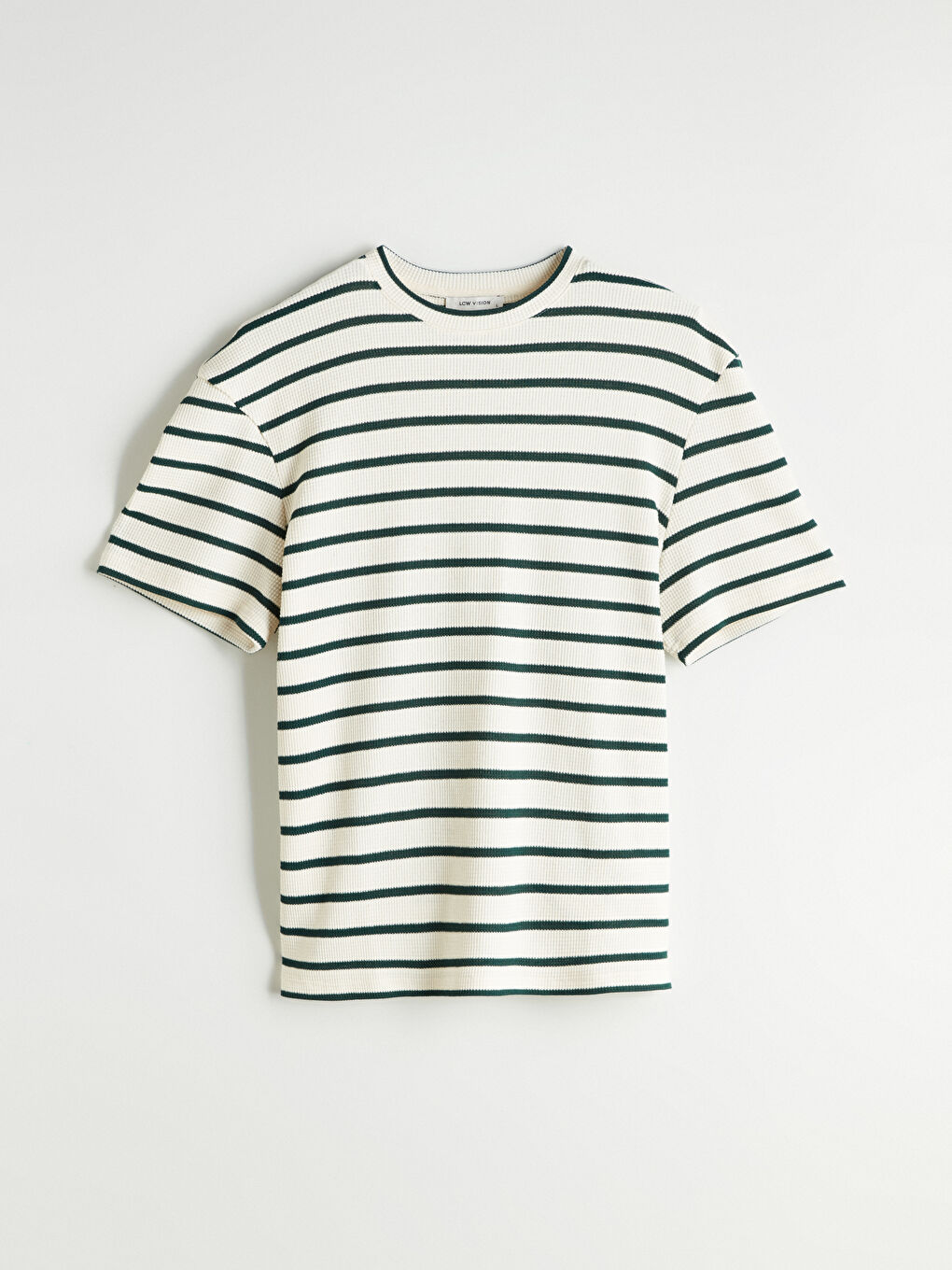 Yeşil Bisiklet Yaka Çizgili Penye Erkek Tişört-4