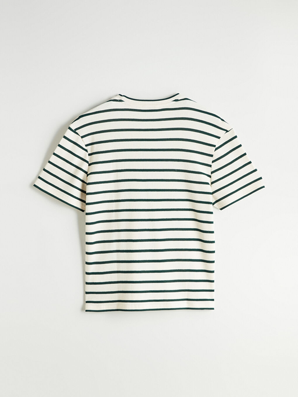 Yeşil Bisiklet Yaka Çizgili Penye Erkek Tişört-5