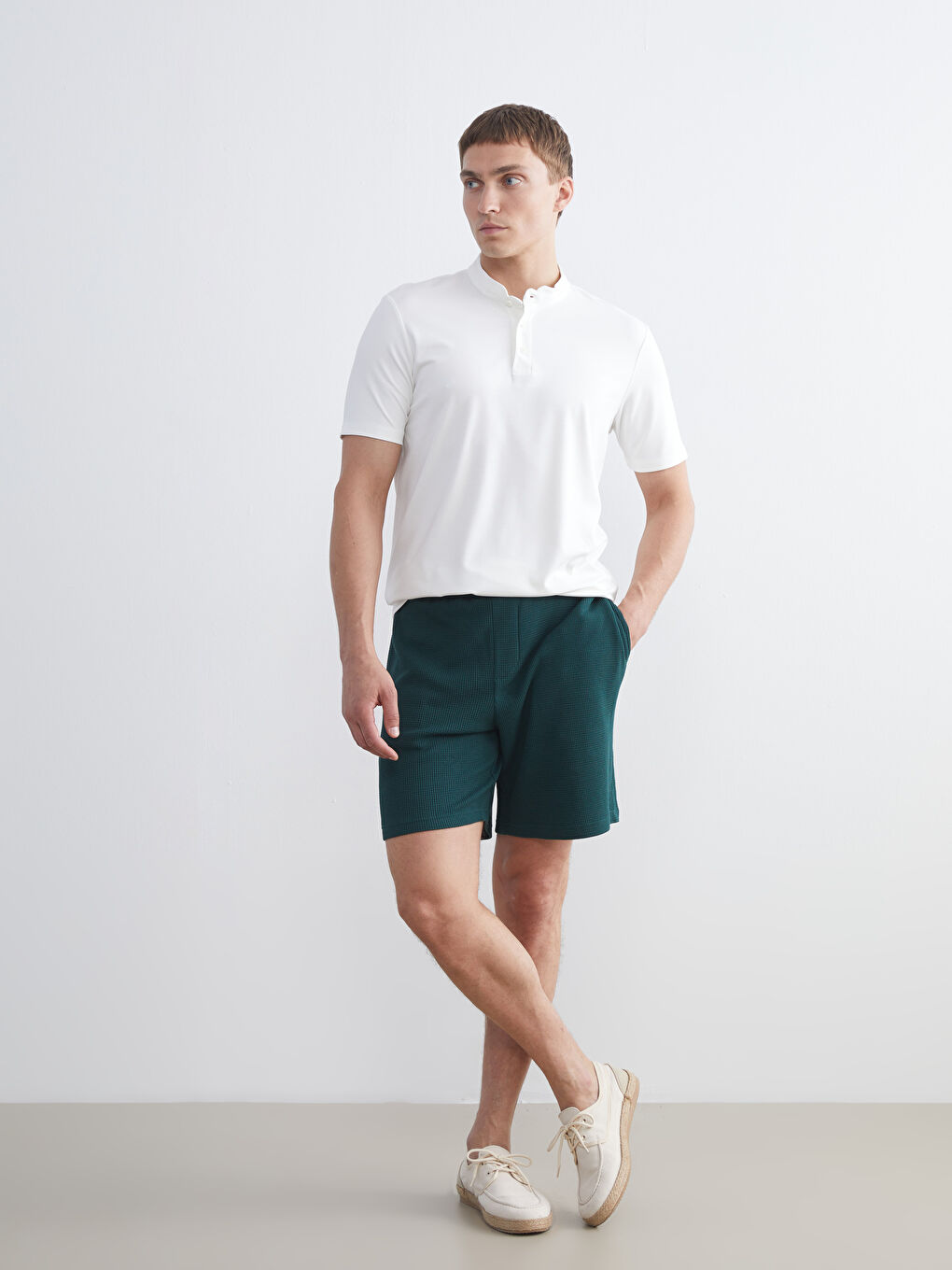 LCW Vision Standard Pattern Combed Cotton Men's Shorts -S5S380Z8-ELQ