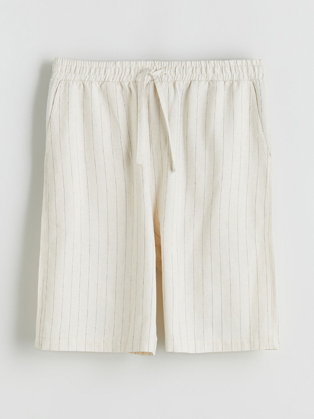 Ekru Rahat Kalıp Erkek Şort-4