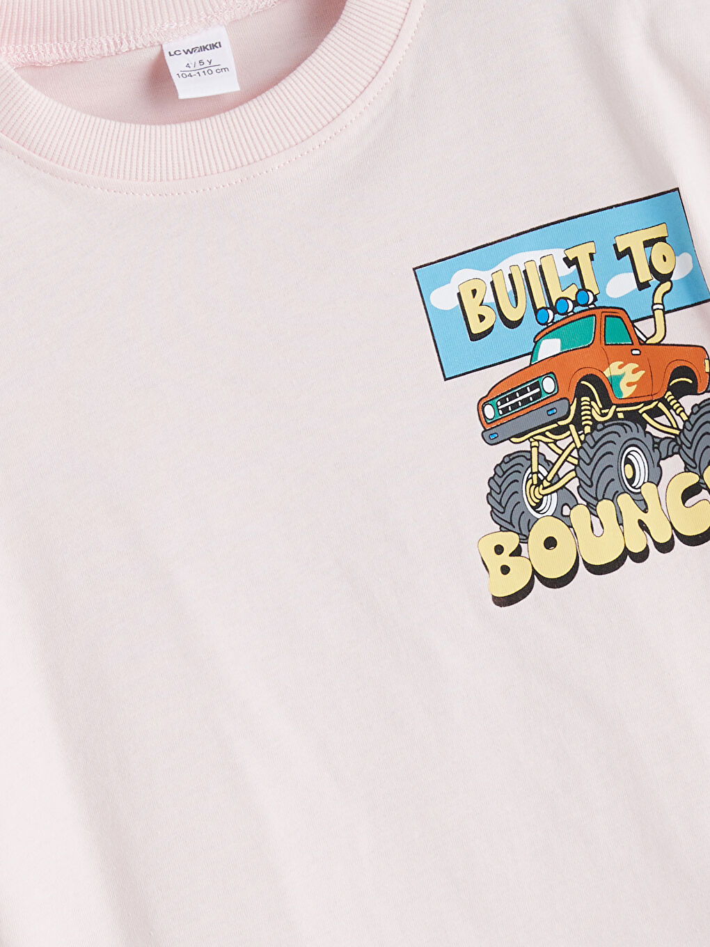 Pembe Bisiklet Yaka Baskılı Erkek Çocuk Tişört-2