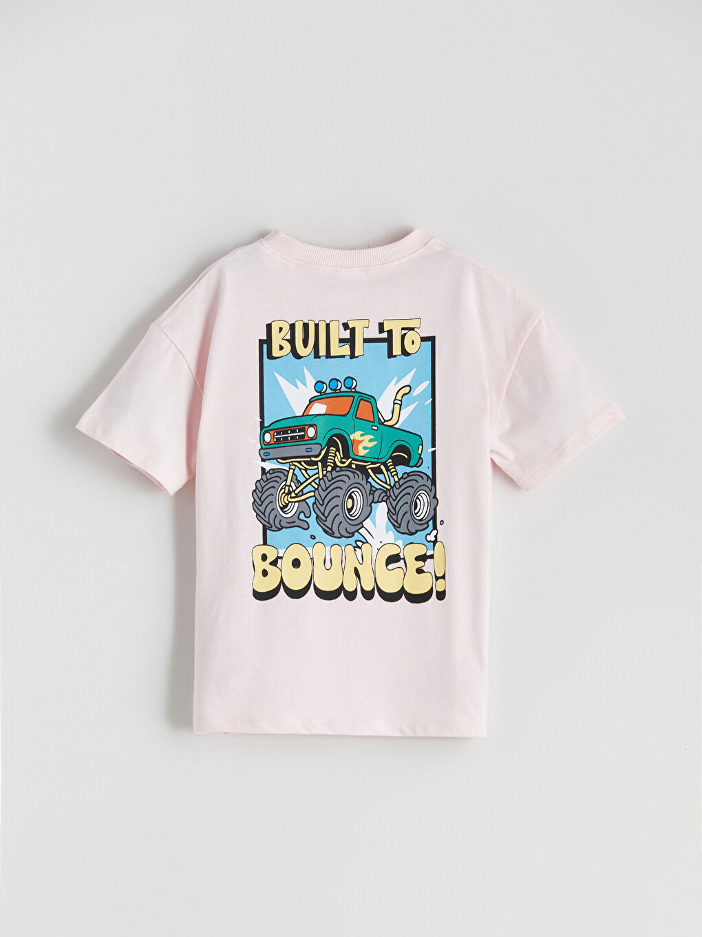 Pembe Bisiklet Yaka Baskılı Erkek Çocuk Tişört-3