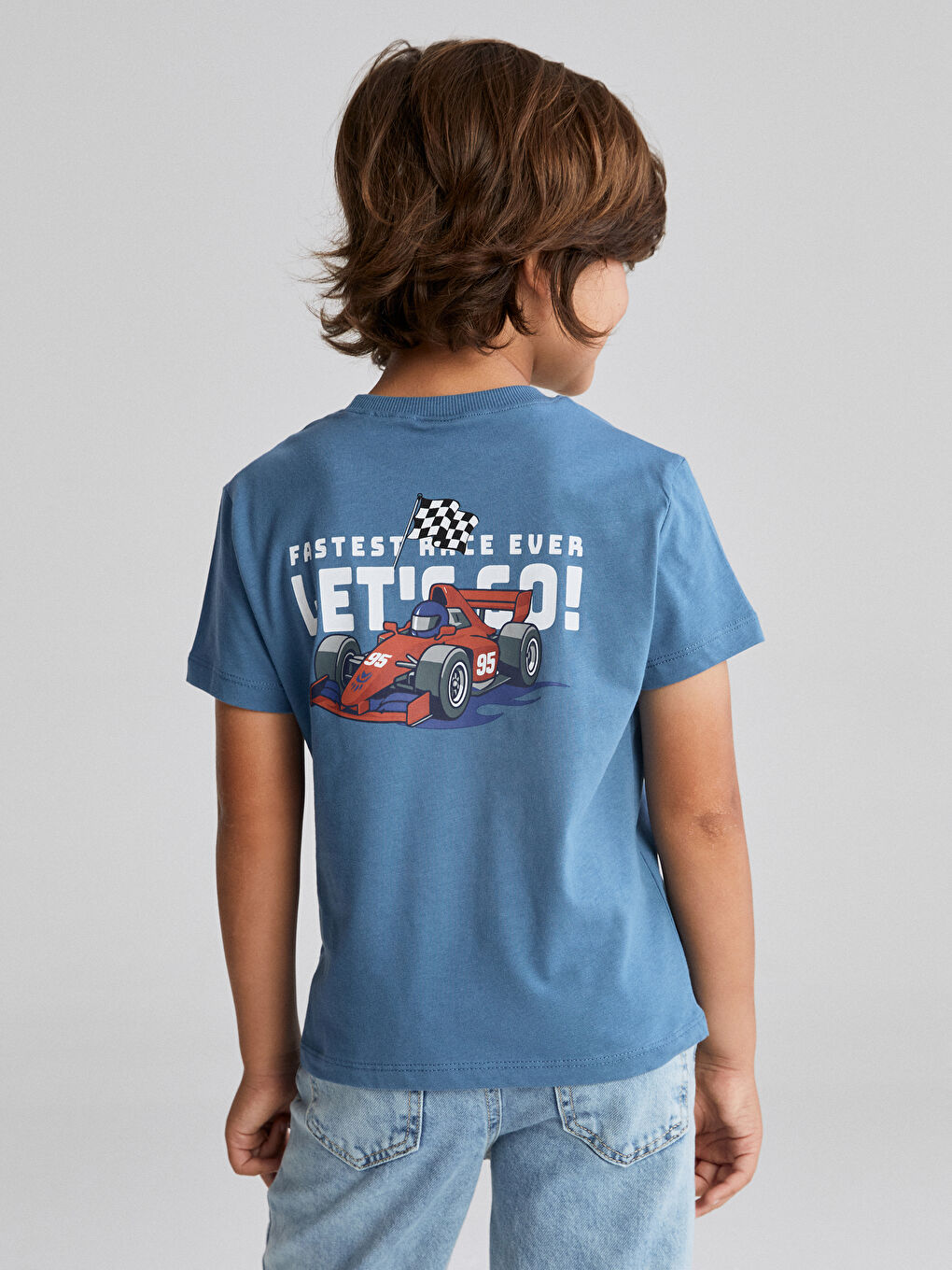 LCW Kids Crew Neck Car Printed Boys' T-Shirt -S5S420Z1-KBY
