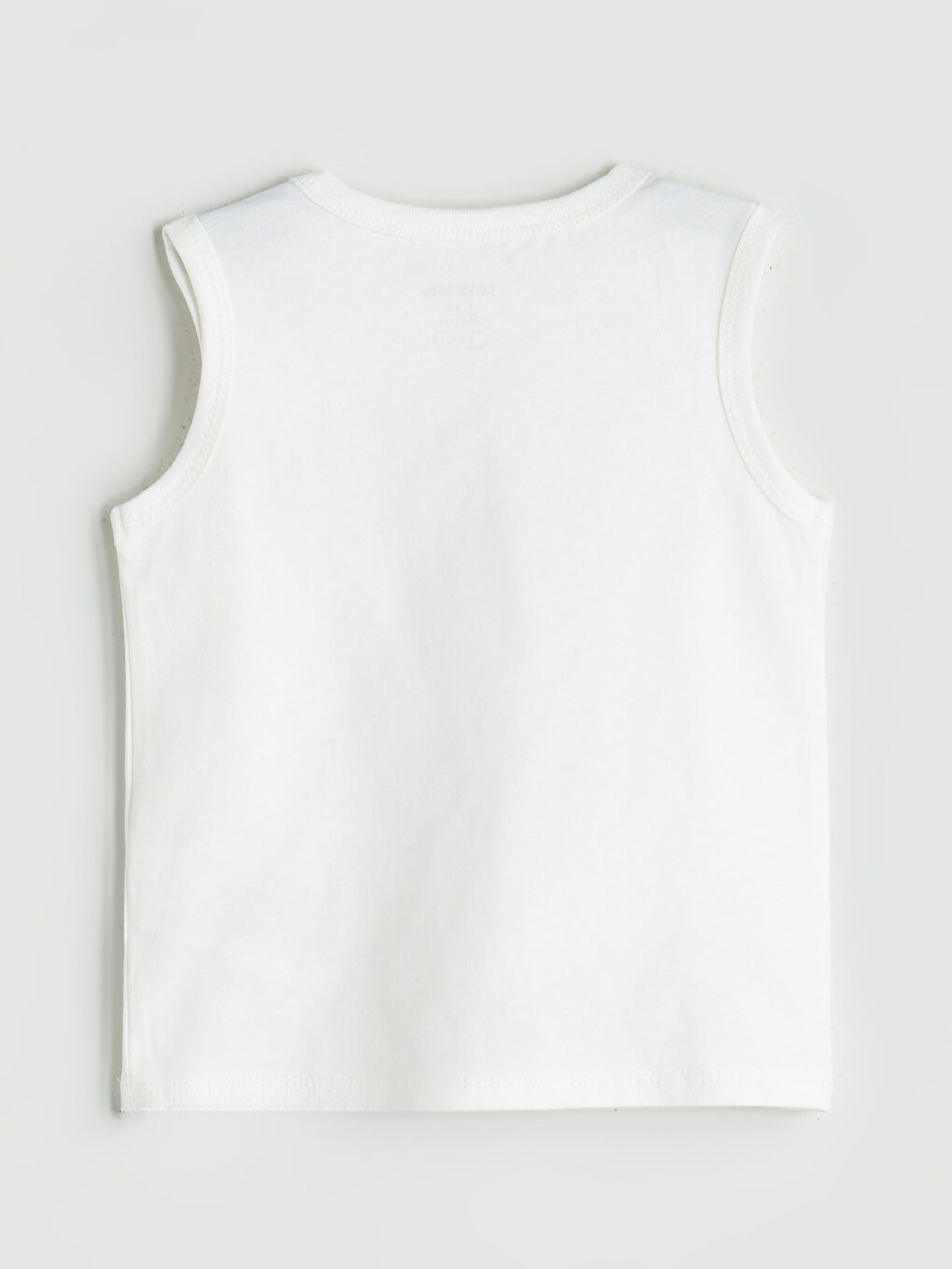 Ekru Bisiklet Yaka Baskılı Erkek Bebek Atlet 2'li-3