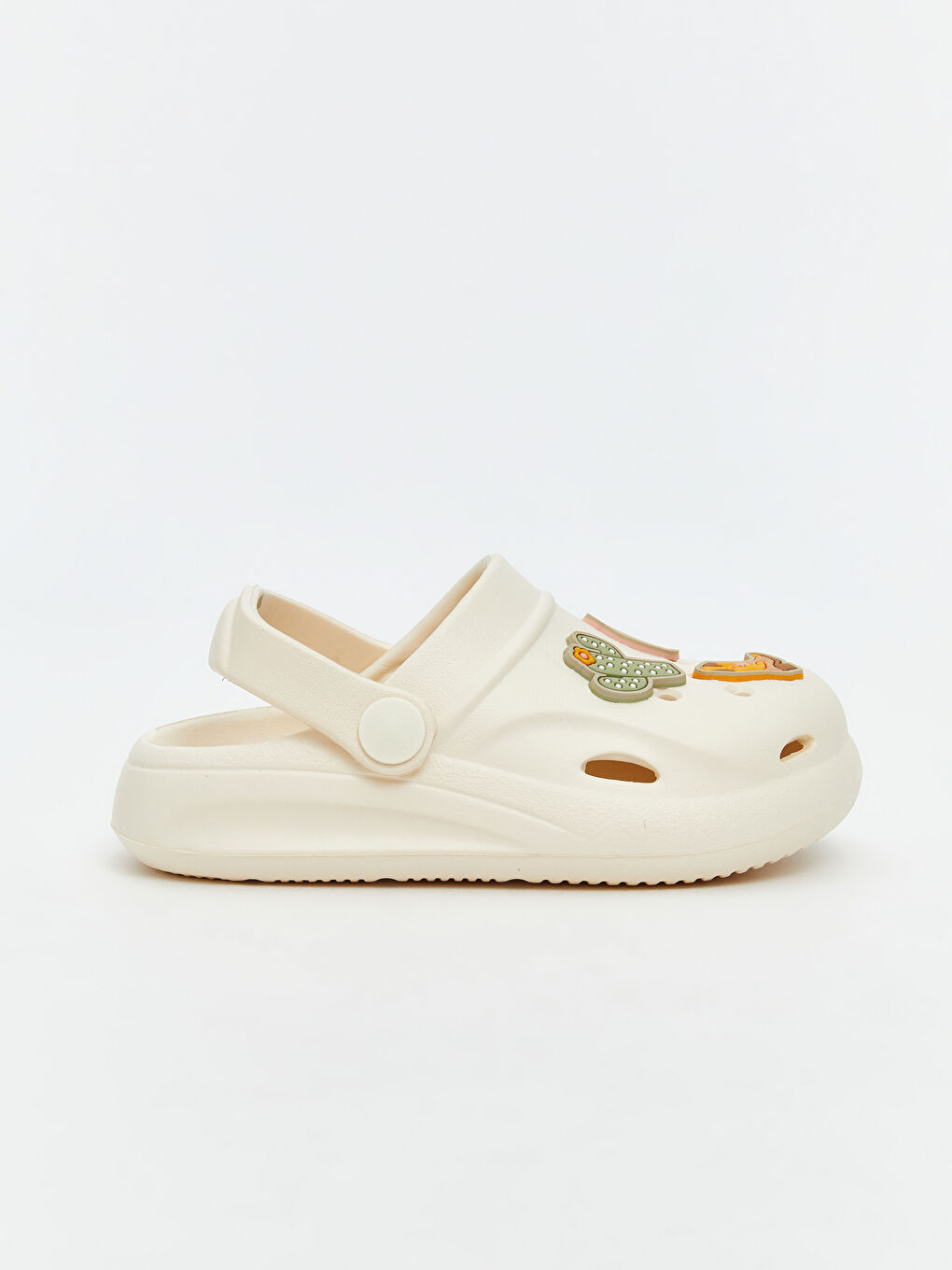 Bej Baskılı Kız Çocuk Plaj Sandaleti-1