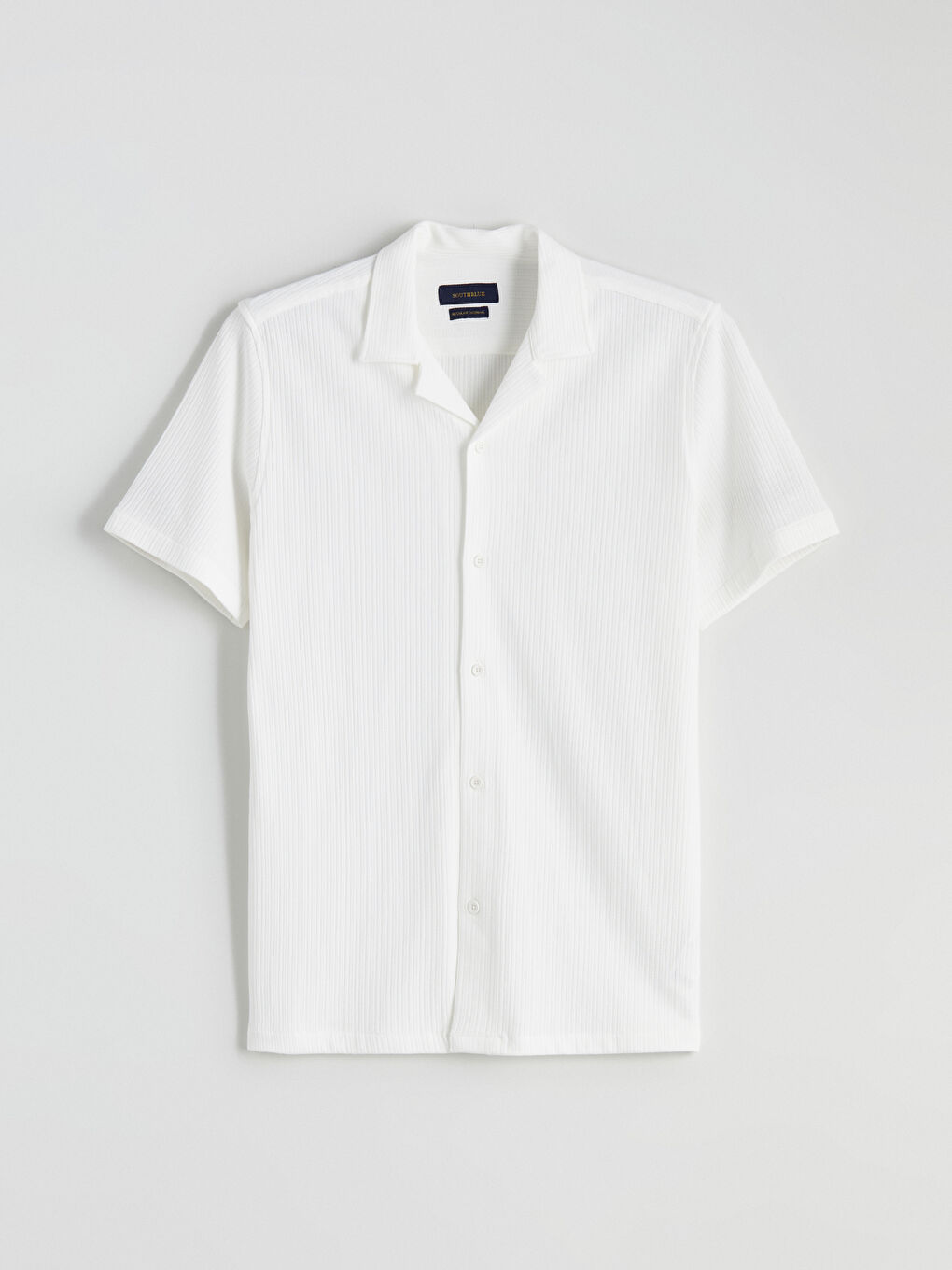 Ekru Regular Fit Resort Yaka Erkek Gömlek-4