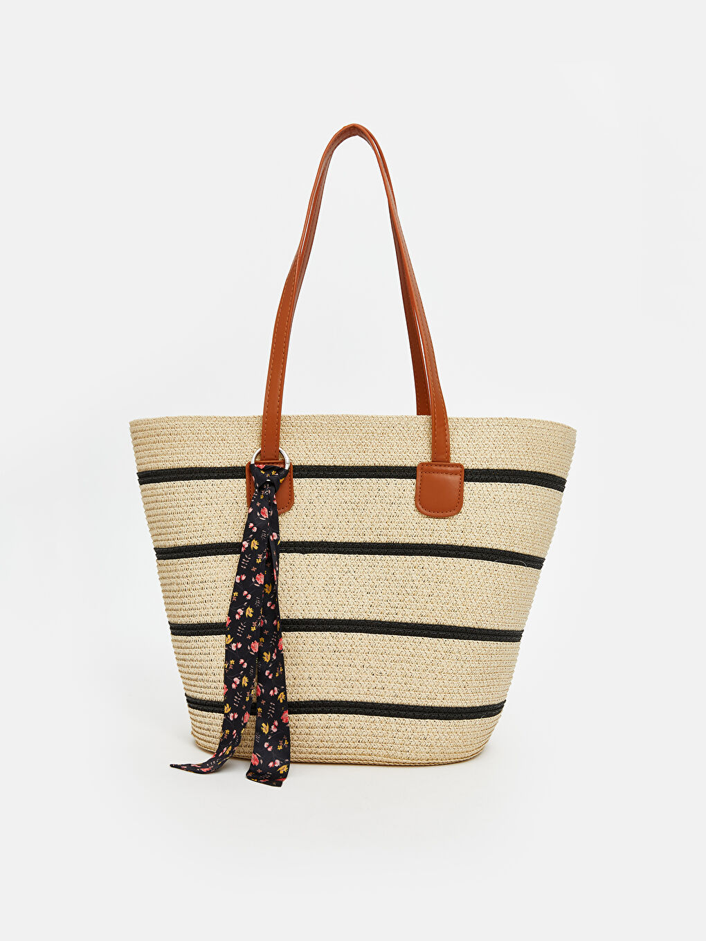 Bej Kadın Hasır Plaj Çantası