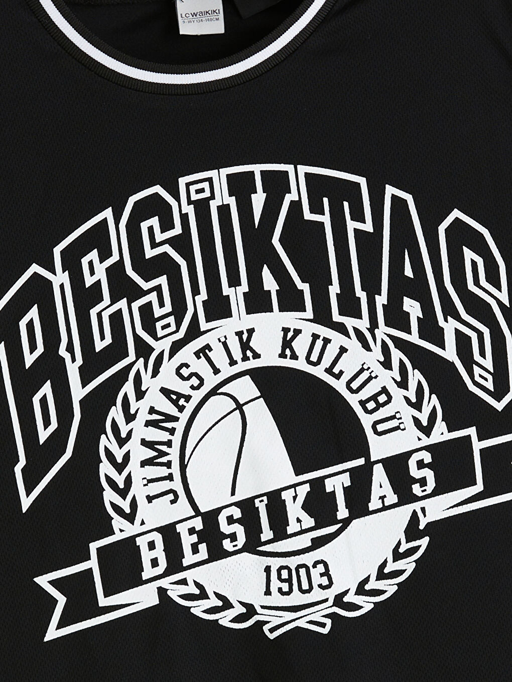 Siyah Bisiklet Yaka Beşiktaş Baskılı Erkek Çocuk Atlet ve Şort-2