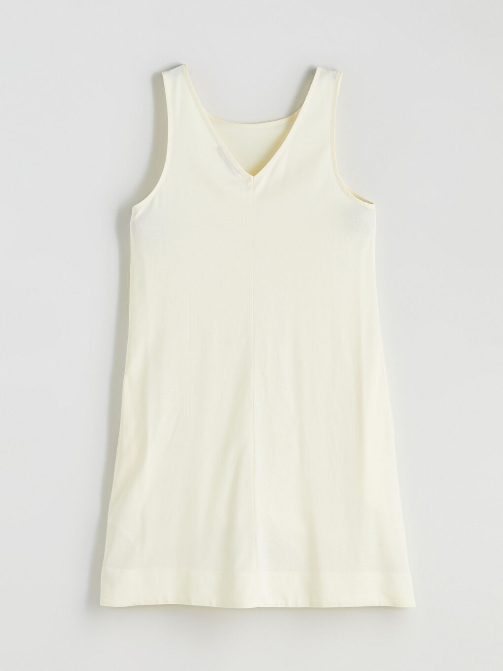 Sarı U Yaka A Kesim Keten Karışımlı Elbise-5