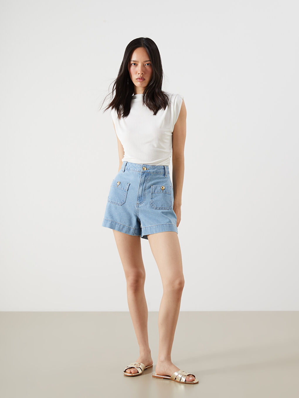 LCW Jeans Regular Fit Women's Denim Shorts -S5S481Z8-311