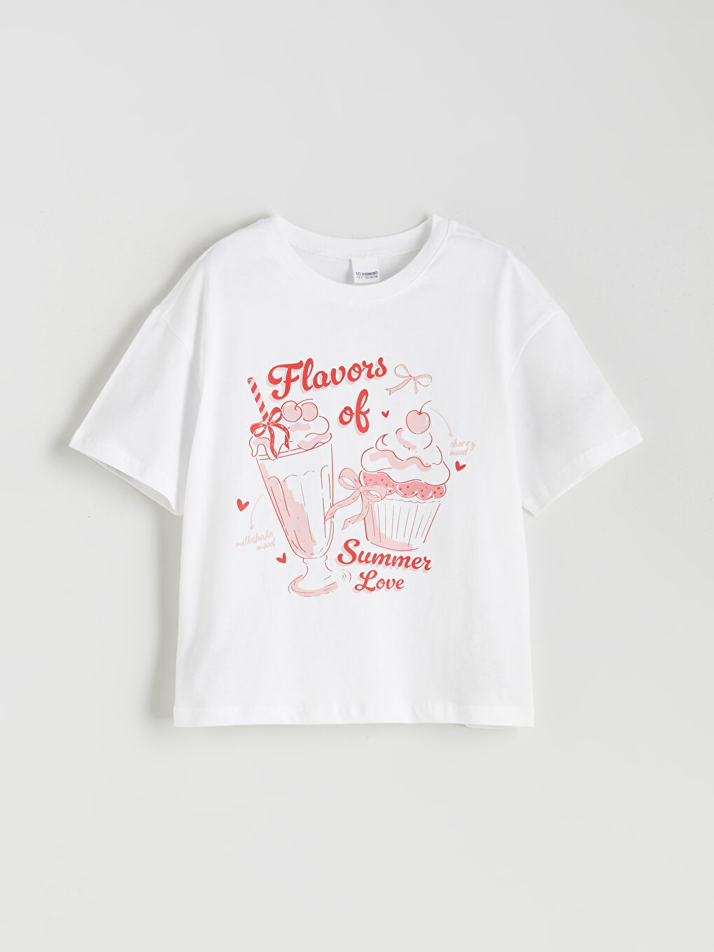 LCW Kids Crew Neck Girls' Shortie Pyjama Set -S5S493Z4-FFB