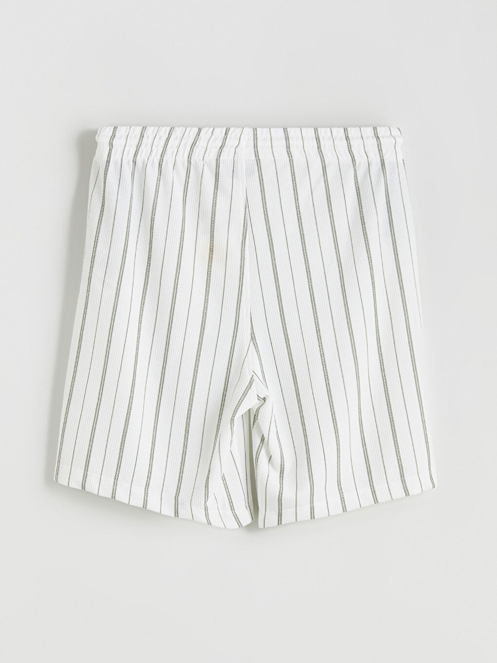 Yeşil Standart Kalıp Çizgili Erkek Şort-5