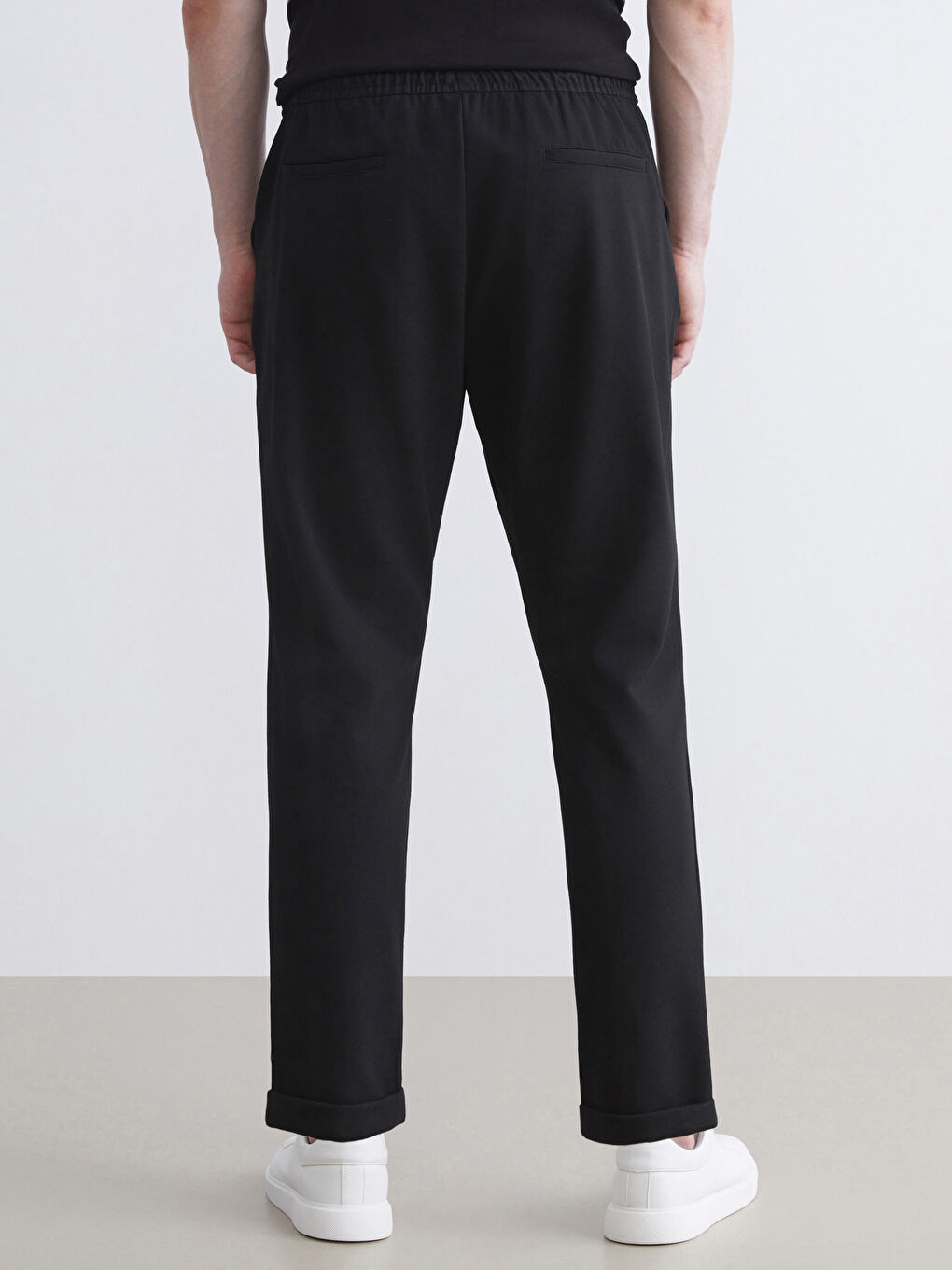 Siyah Standart Kalıp Erkek Pantolon-3