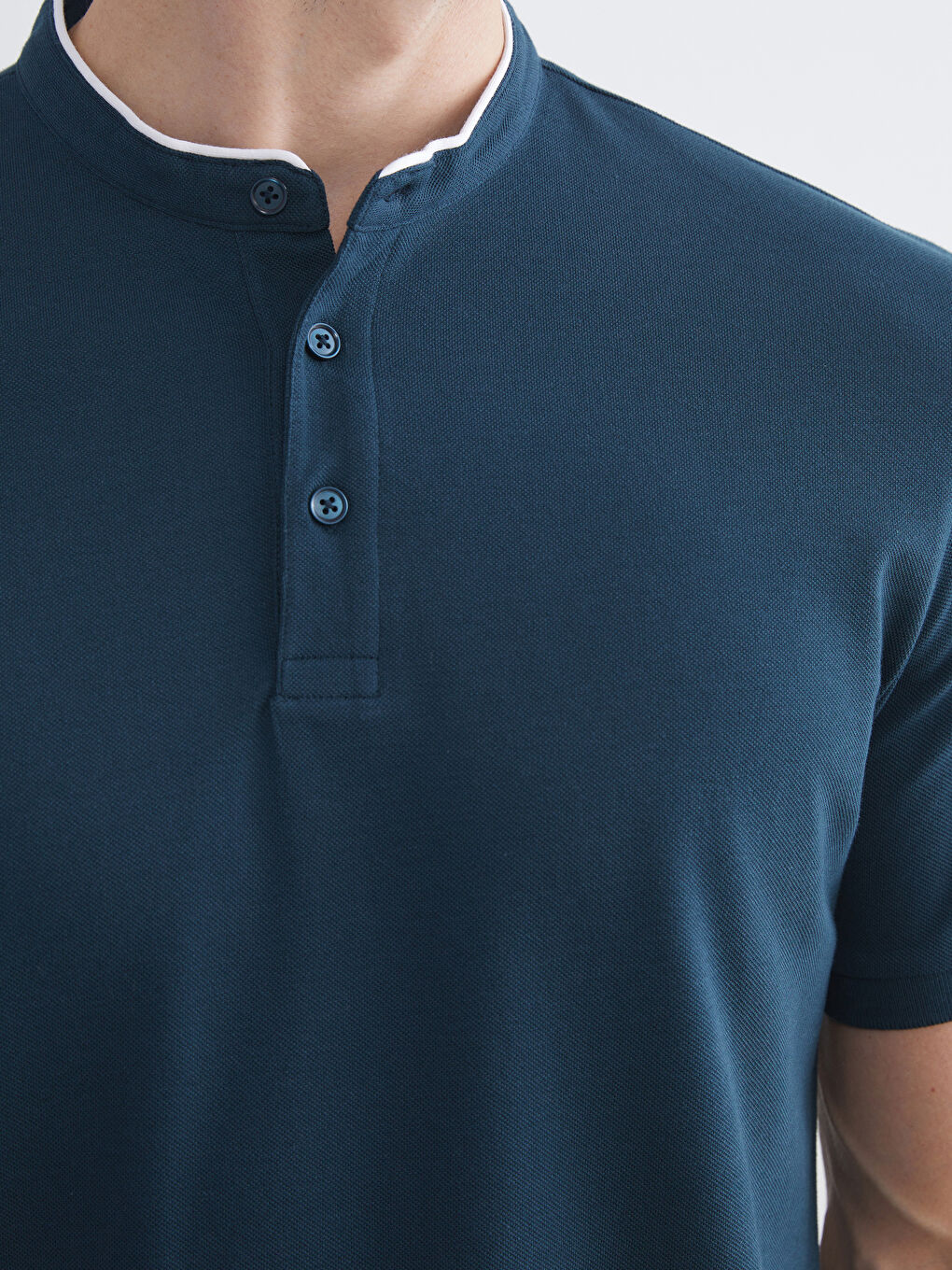 Petrol Hakim Yaka Pike Erkek Tişört-2