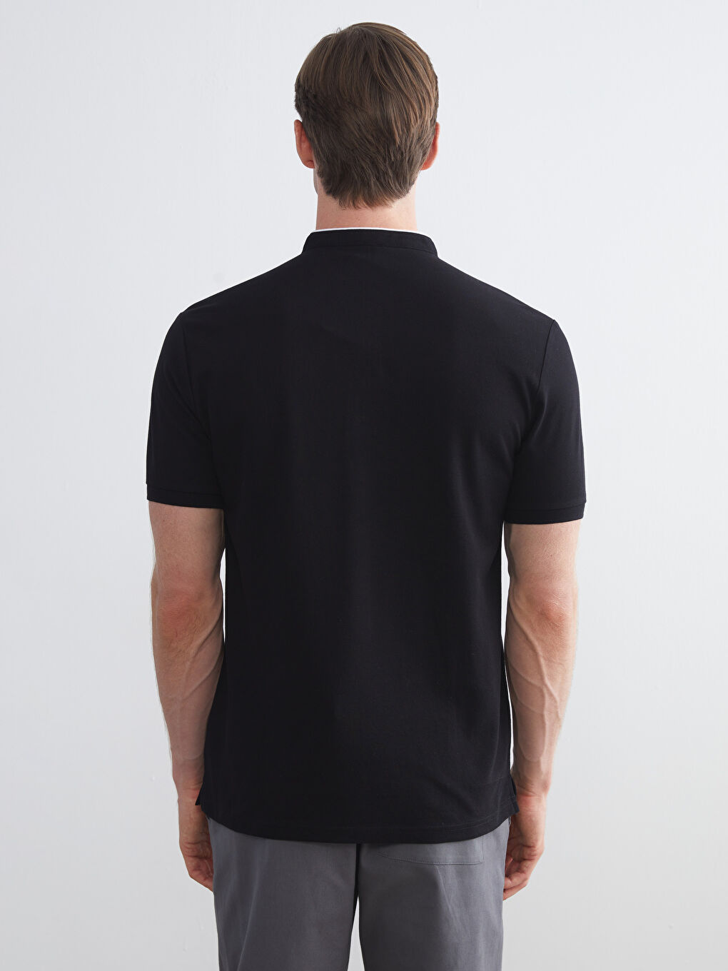 Grandad Collar Pique Men's T-Shirt-3