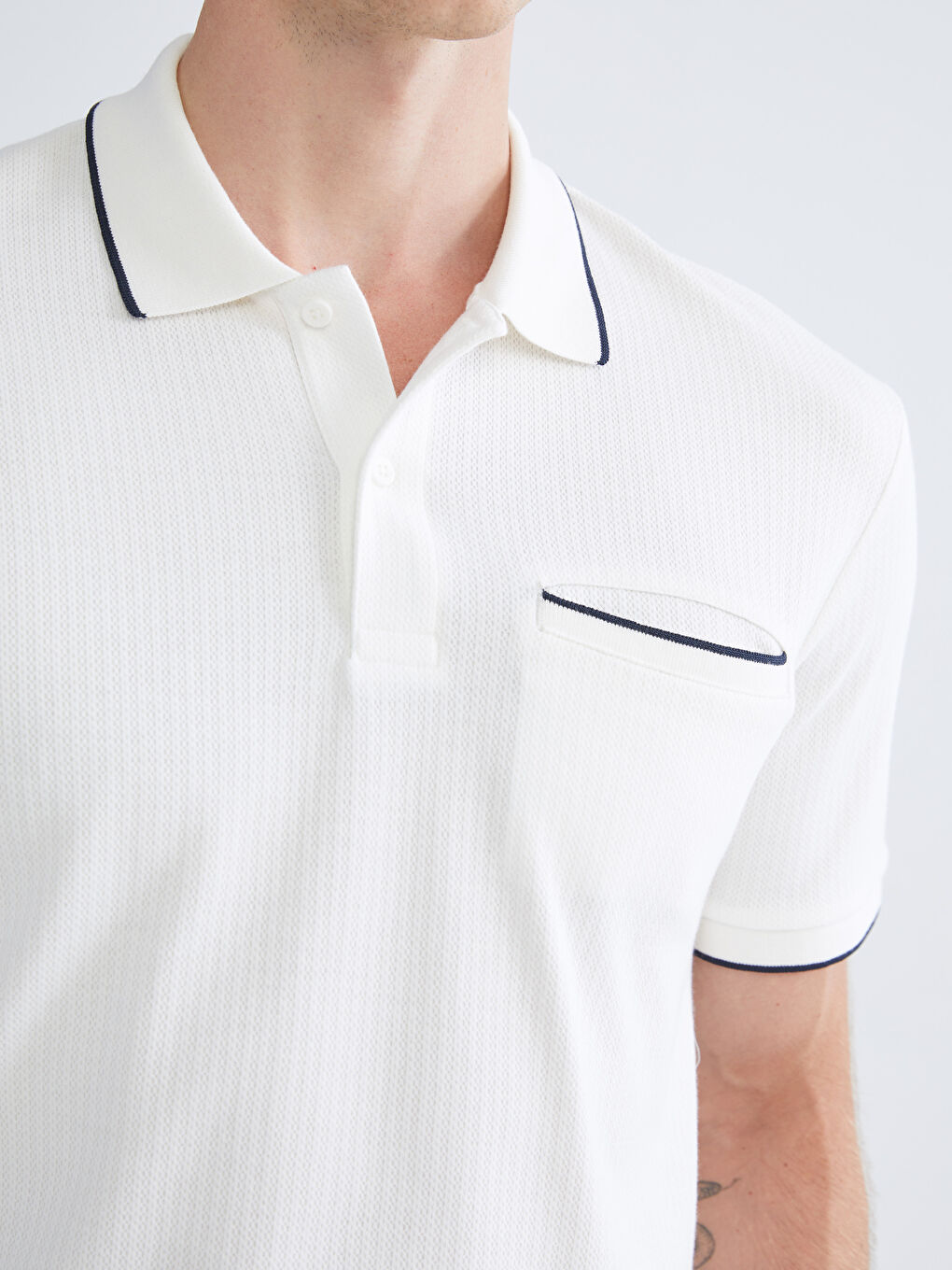 Ekru Polo Yaka Erkek Tişört-2