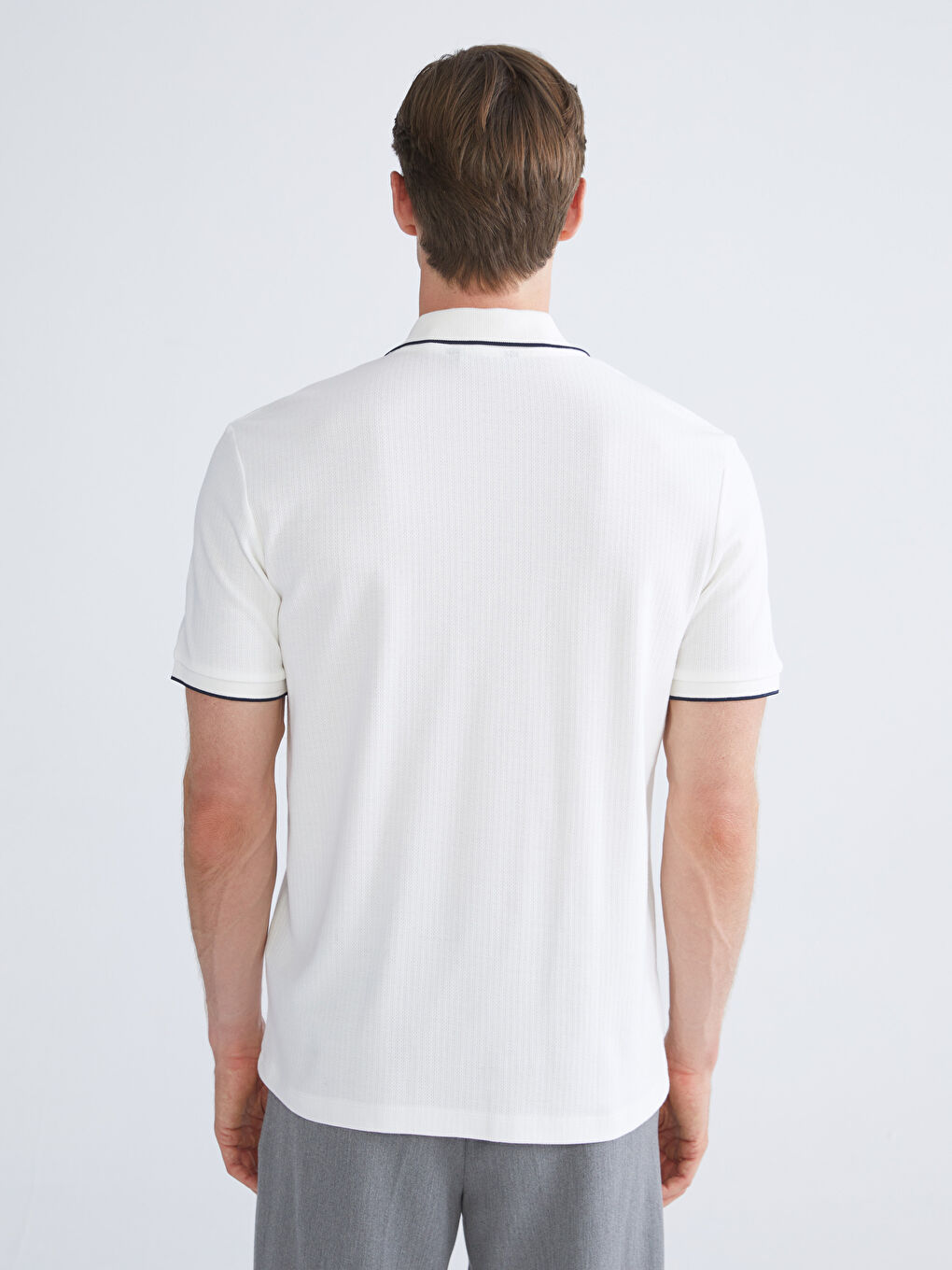 Ekru Polo Yaka Erkek Tişört-3