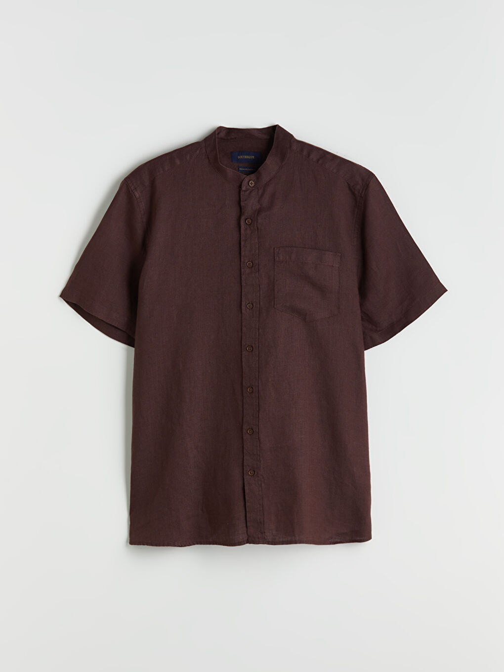 LC Waikiki Regular Fit Mandarin Collar Short Sleeve 100% Linen Men's Shirt -S5S528Z8-D7V