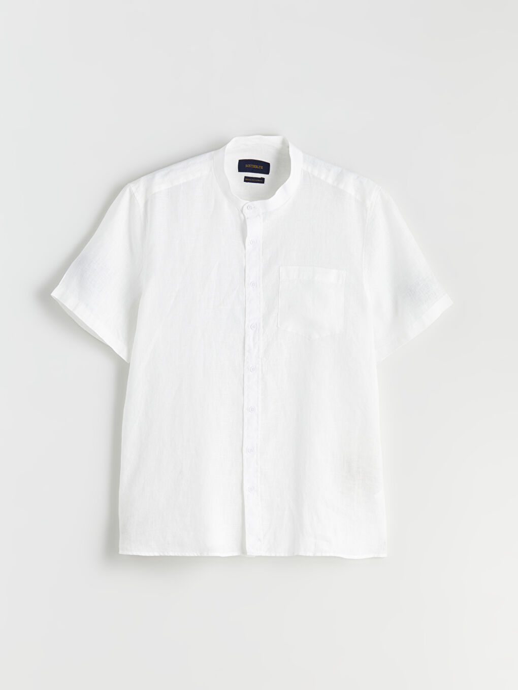LC Waikiki Regular Fit Mandarin Collar Short Sleeve 100% Linen Men's Shirt -S5S528Z8-R9J