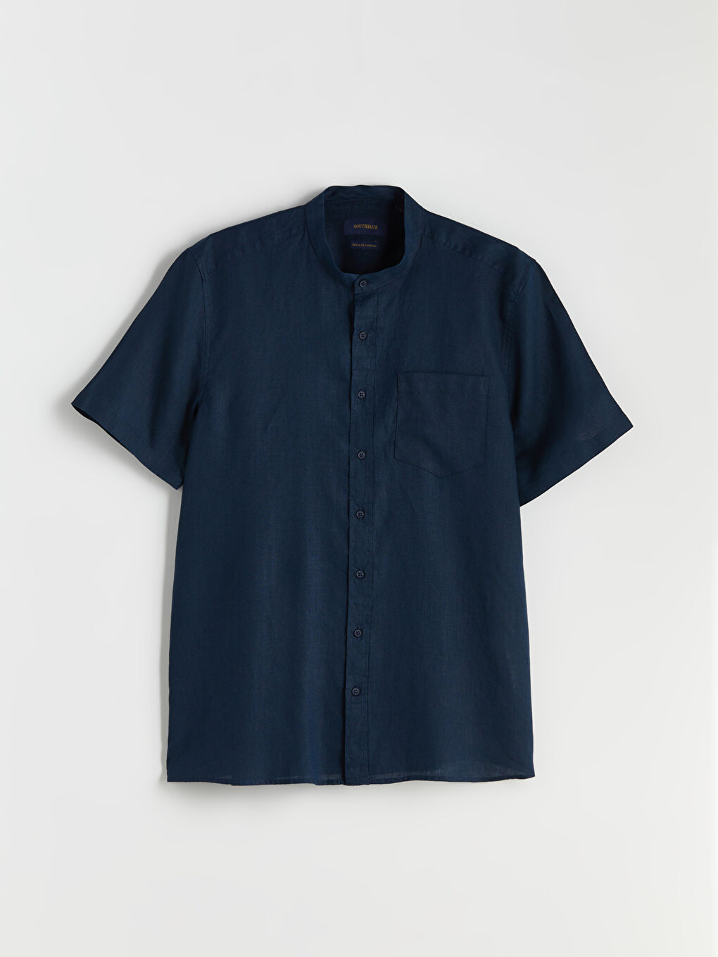 LC Waikiki Regular Fit Mandarin Collar Short Sleeve 100% Linen Men's Shirt -S5S528Z8-RFH