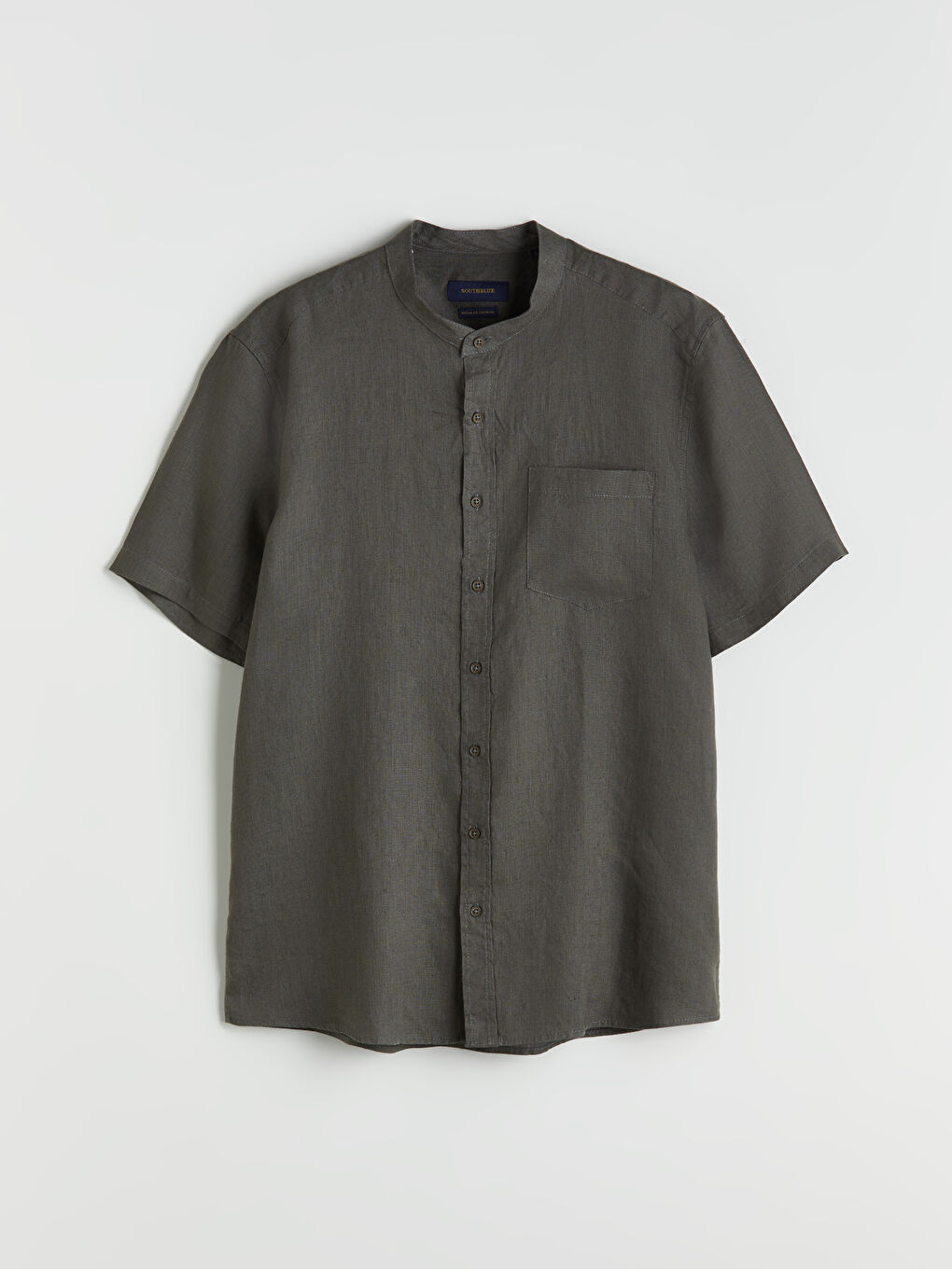 LC Waikiki Regular Fit Mandarin Collar Short Sleeve 100% Linen Men's Shirt -S5S528Z8-Z3V