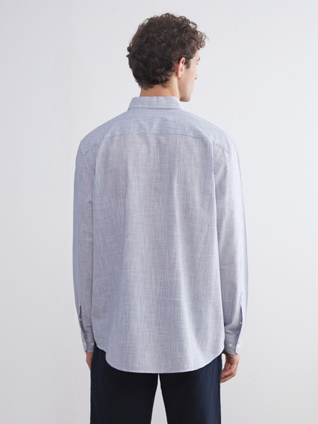 İndigo Regular Fit Uzun Kollu Poplin Erkek Gömlek-3