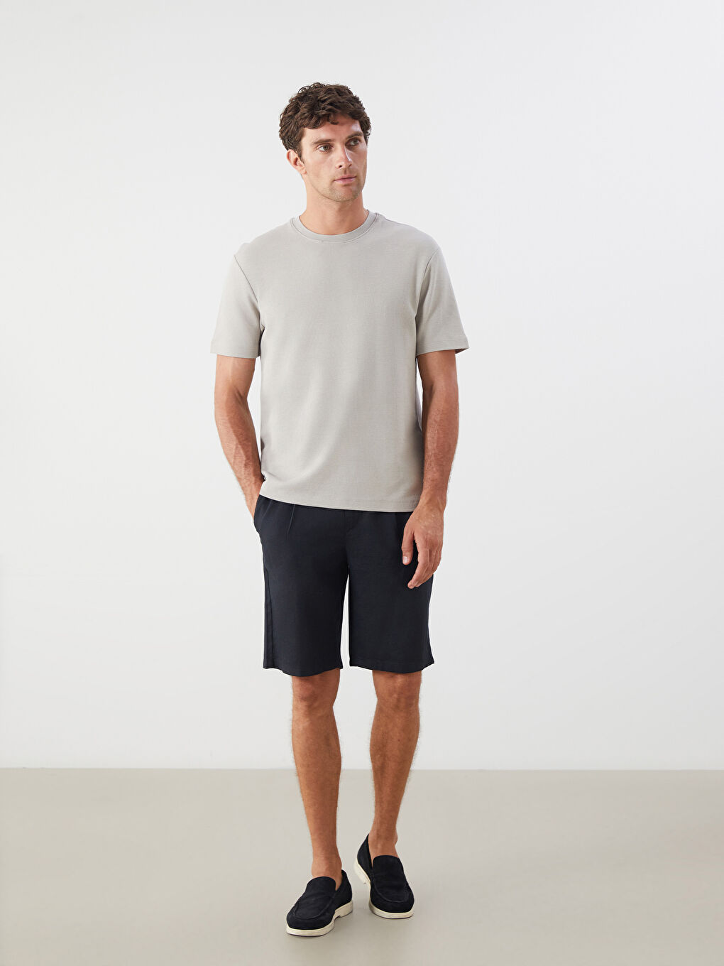 LCW Vision Standard Fit Linen Blend Men's Shorts -S5S534Z8-CVL