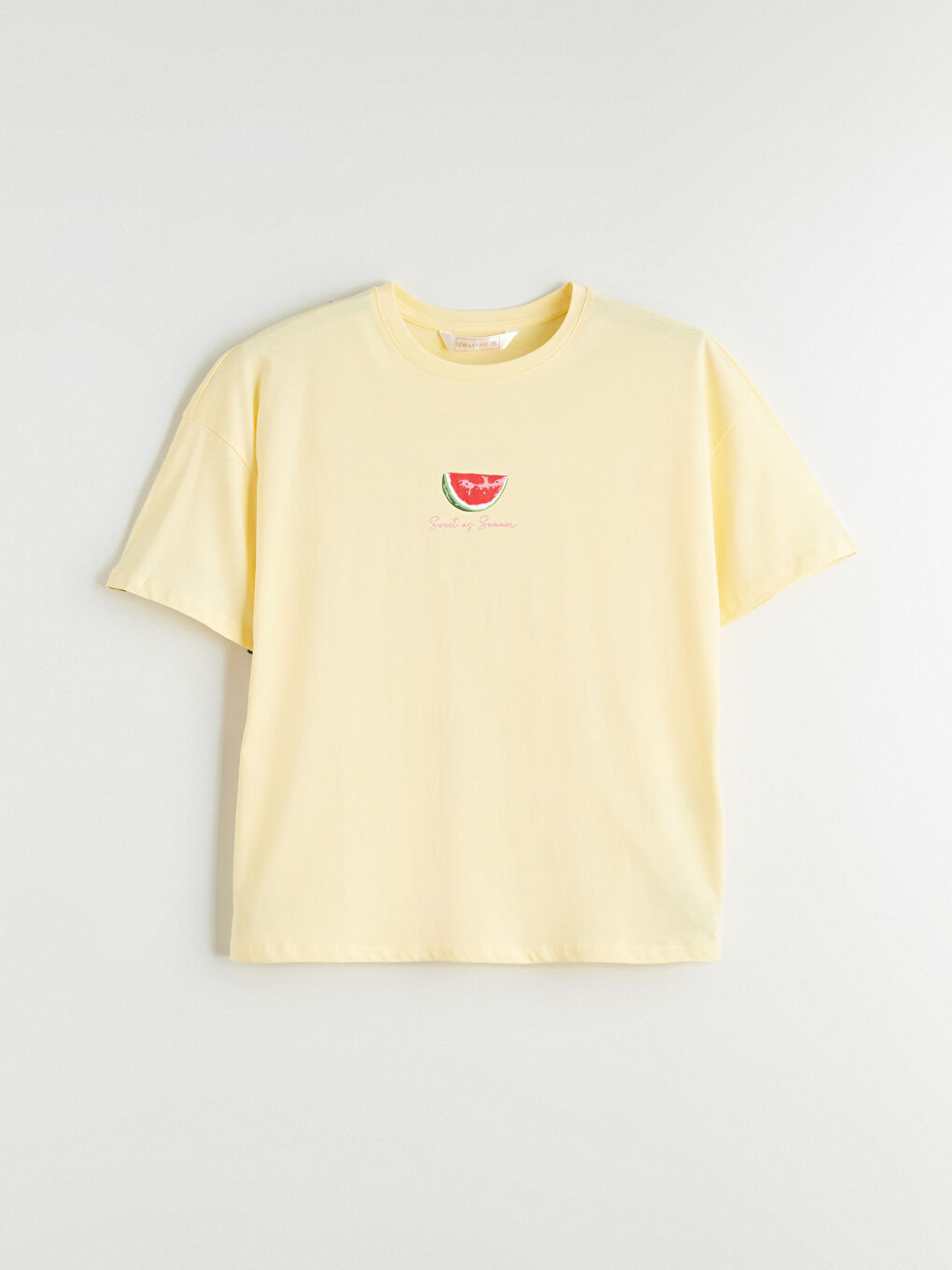 Sarı Bisiklet Yaka Karpuz Baskılı Kadın Pijama Üstü-4